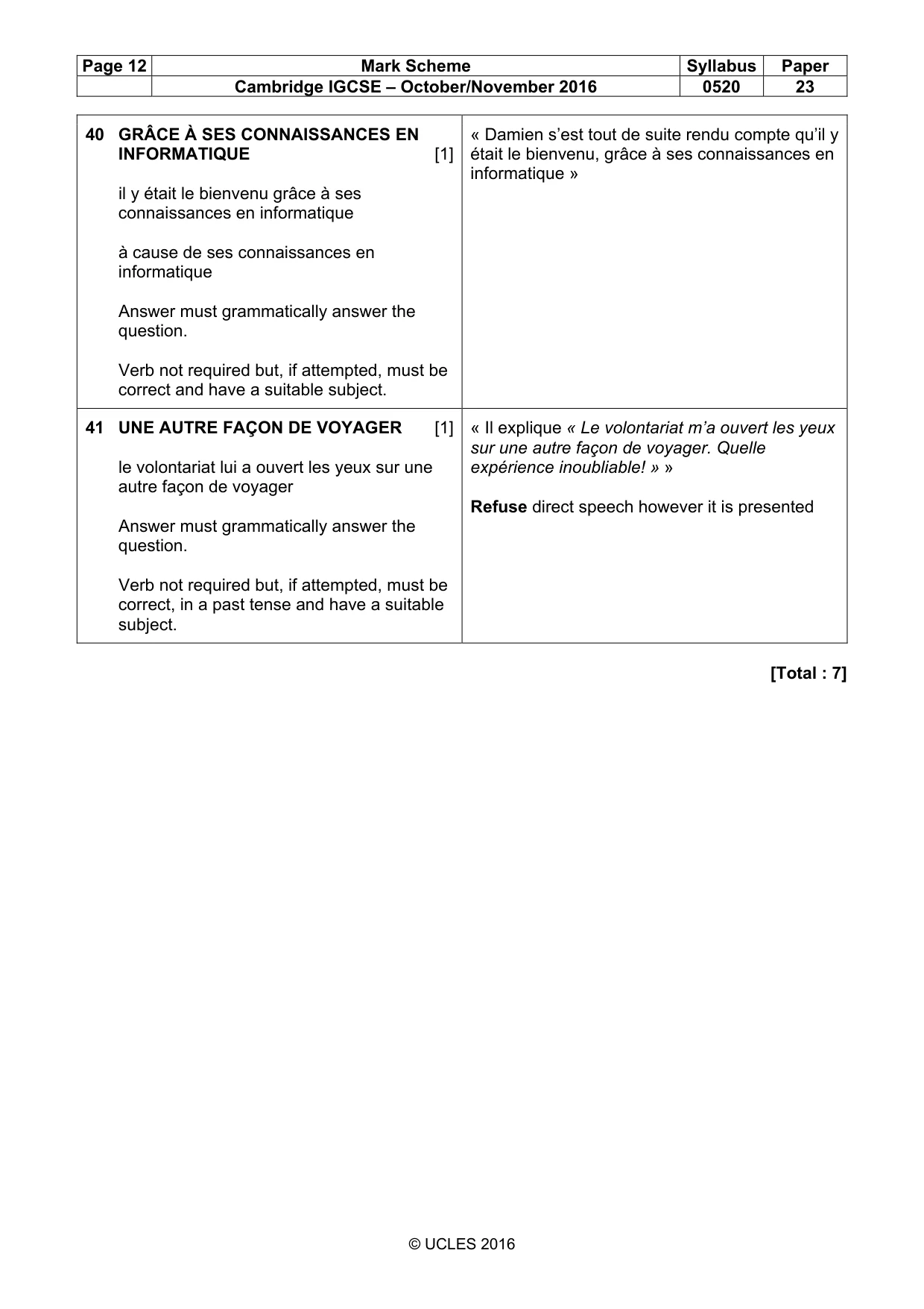 Mark scheme, page 12 of 12