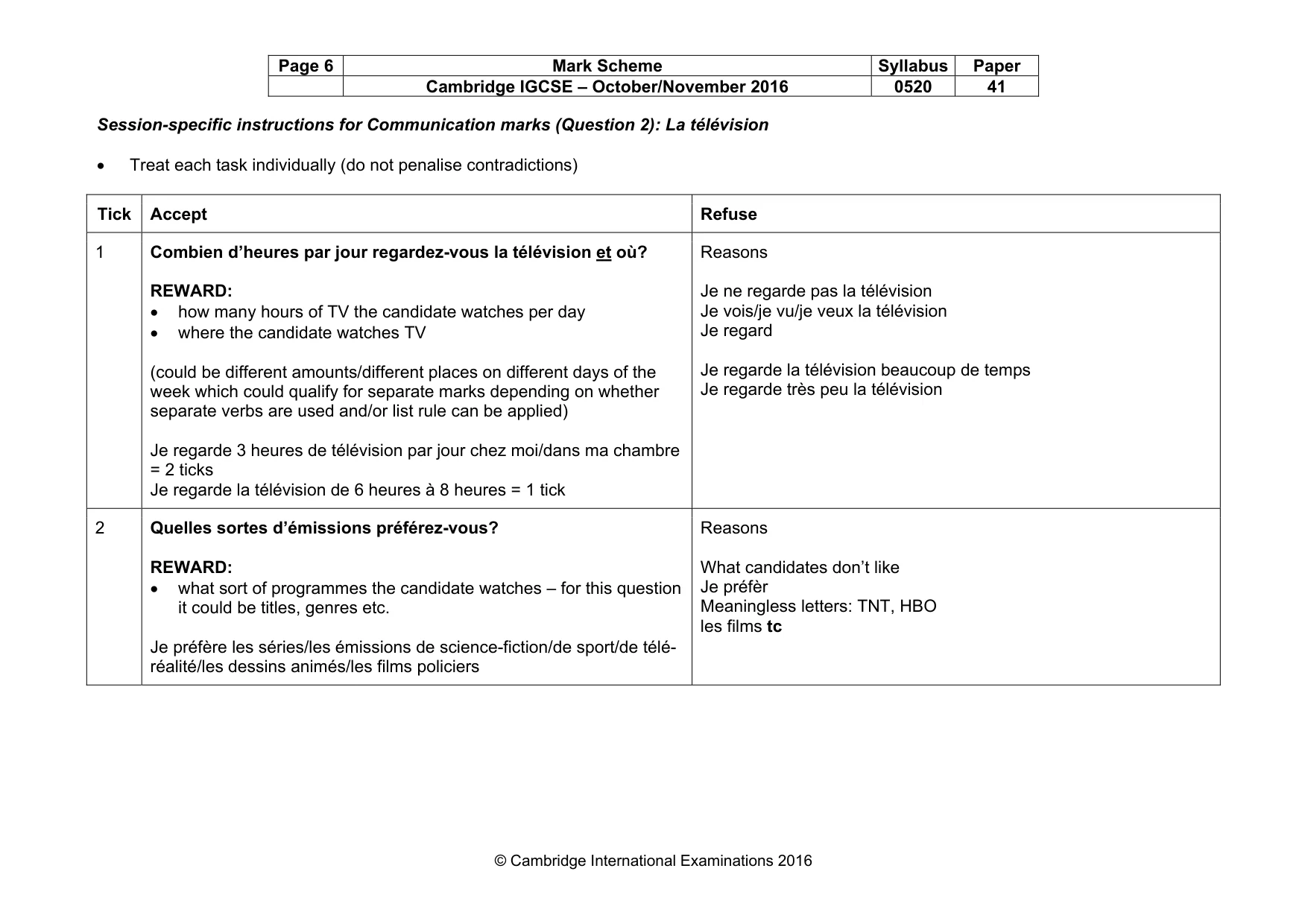 Mark scheme, page 6 of 31