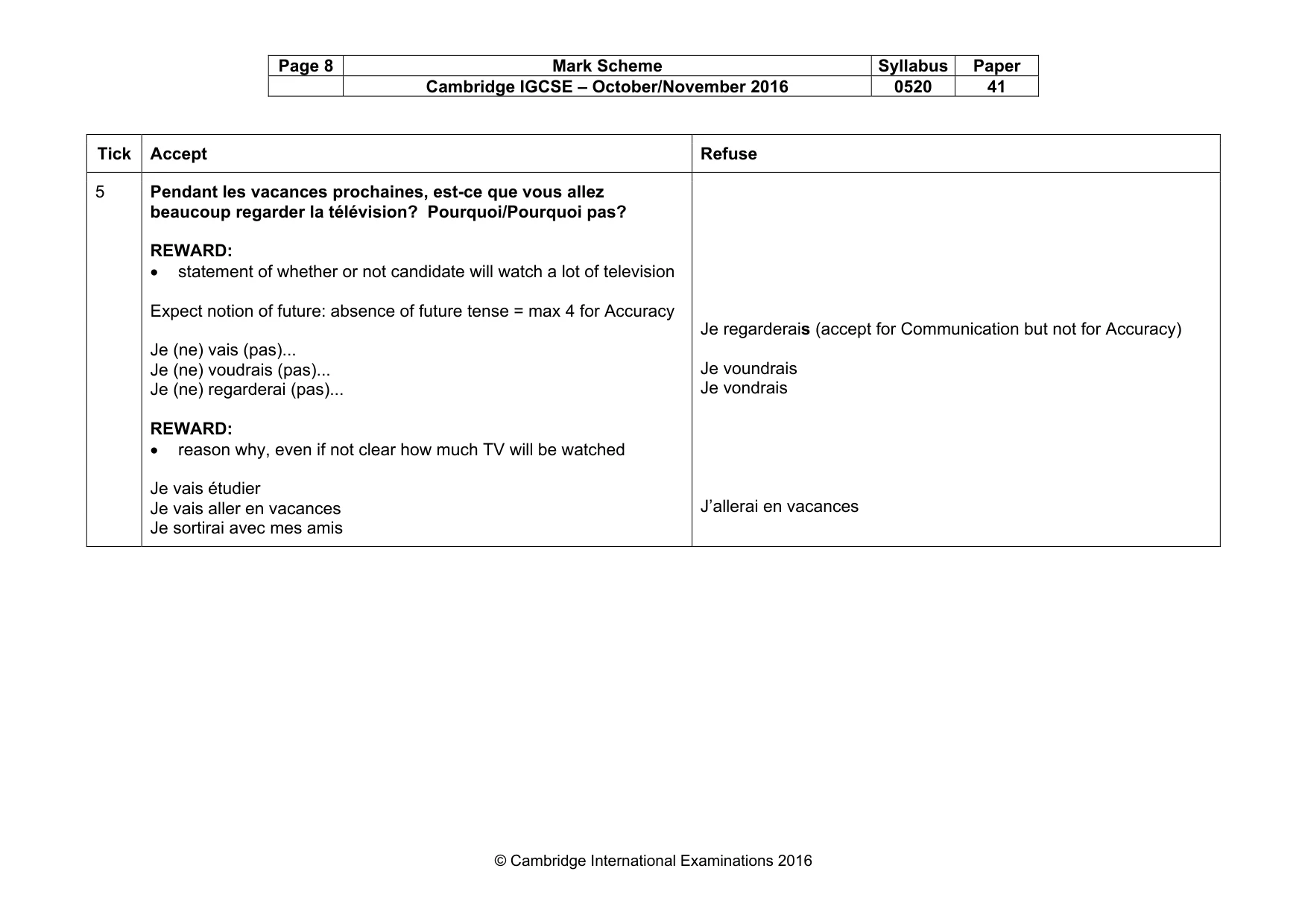 Mark scheme, page 8 of 31