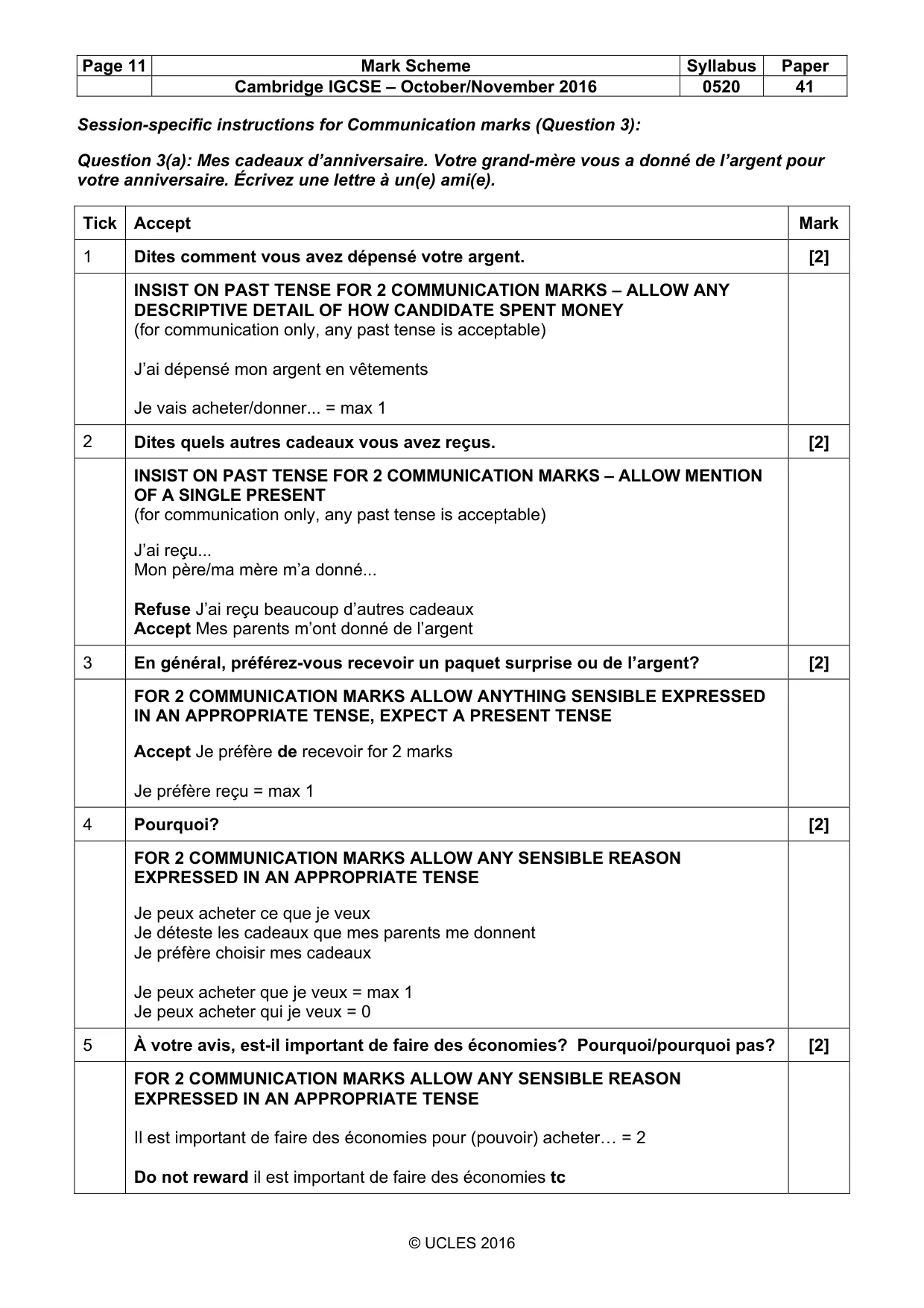 Mark scheme, page 11 of 31