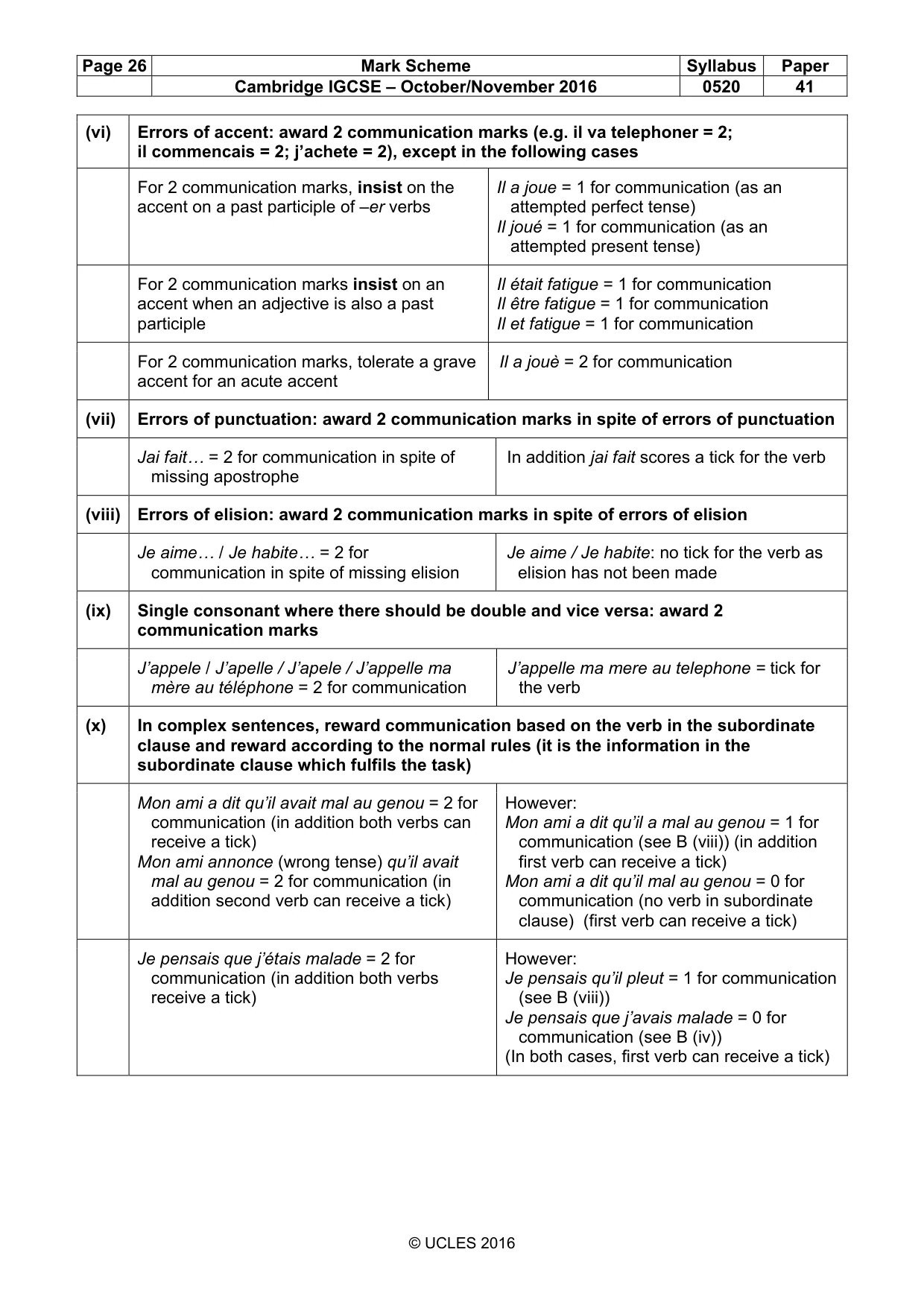 Mark scheme, page 26 of 31