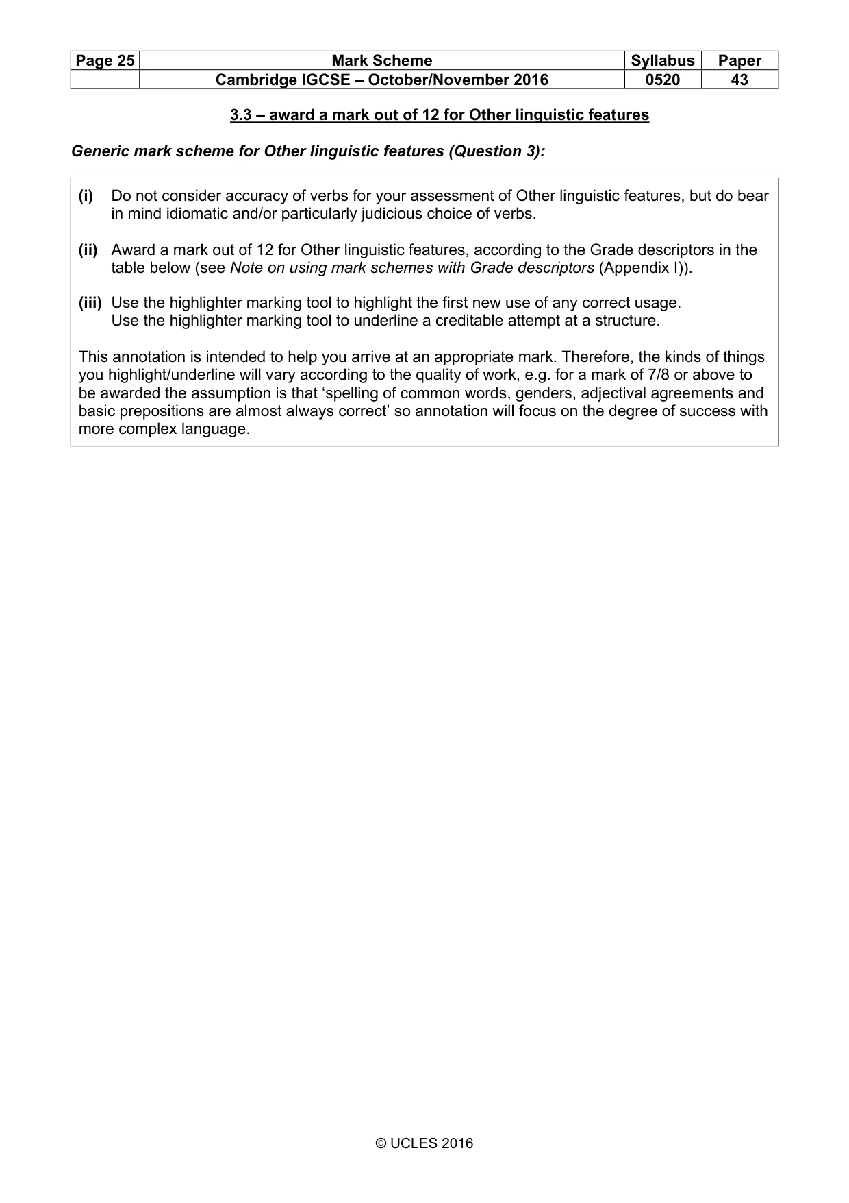 Mark scheme, page 25 of 34