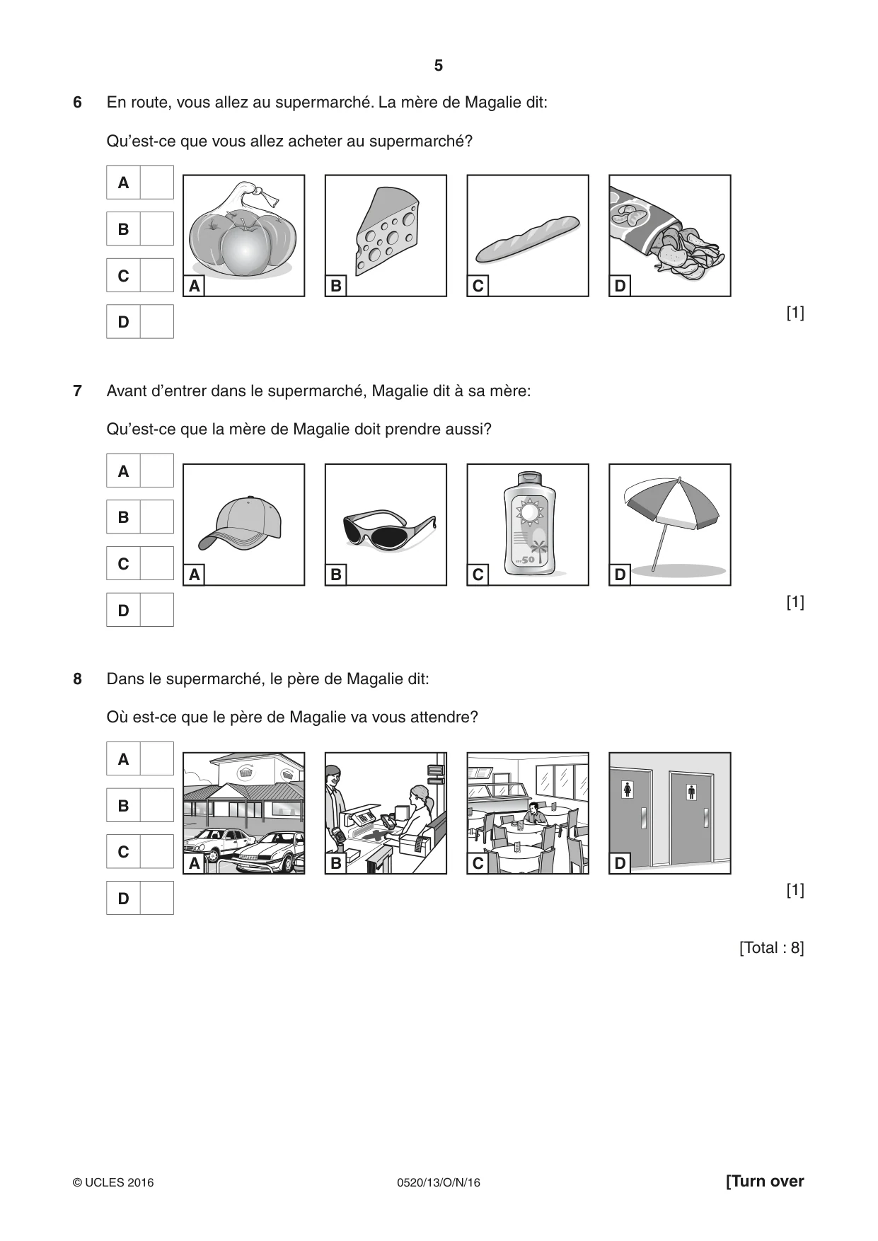 Cambridge IGCSE French - Foreign Language 0520 2016 Oct/Nov Paper 1 · Variant 3 question paper, page 5 of 12