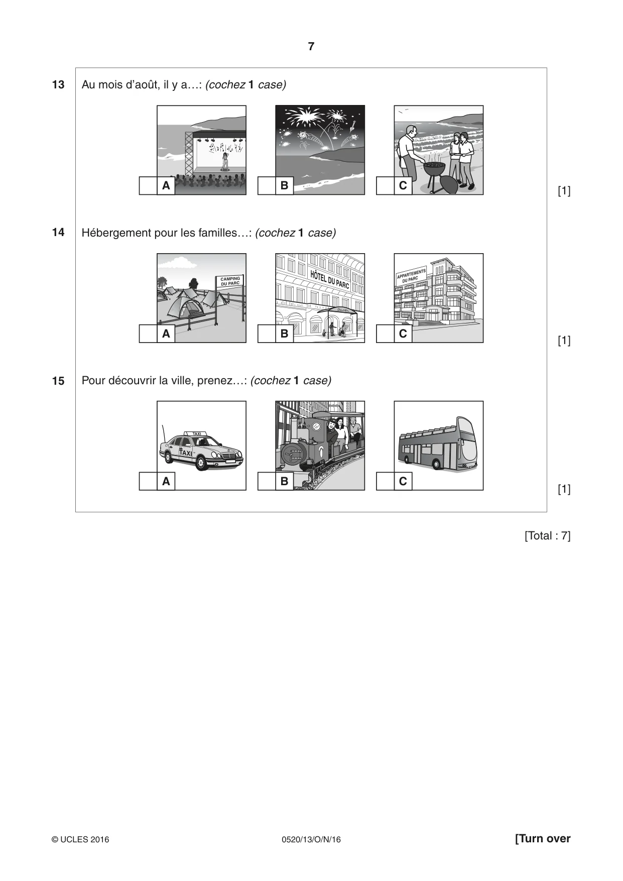 Cambridge IGCSE French - Foreign Language 0520 2016 Oct/Nov Paper 1 · Variant 3 question paper, page 7 of 12