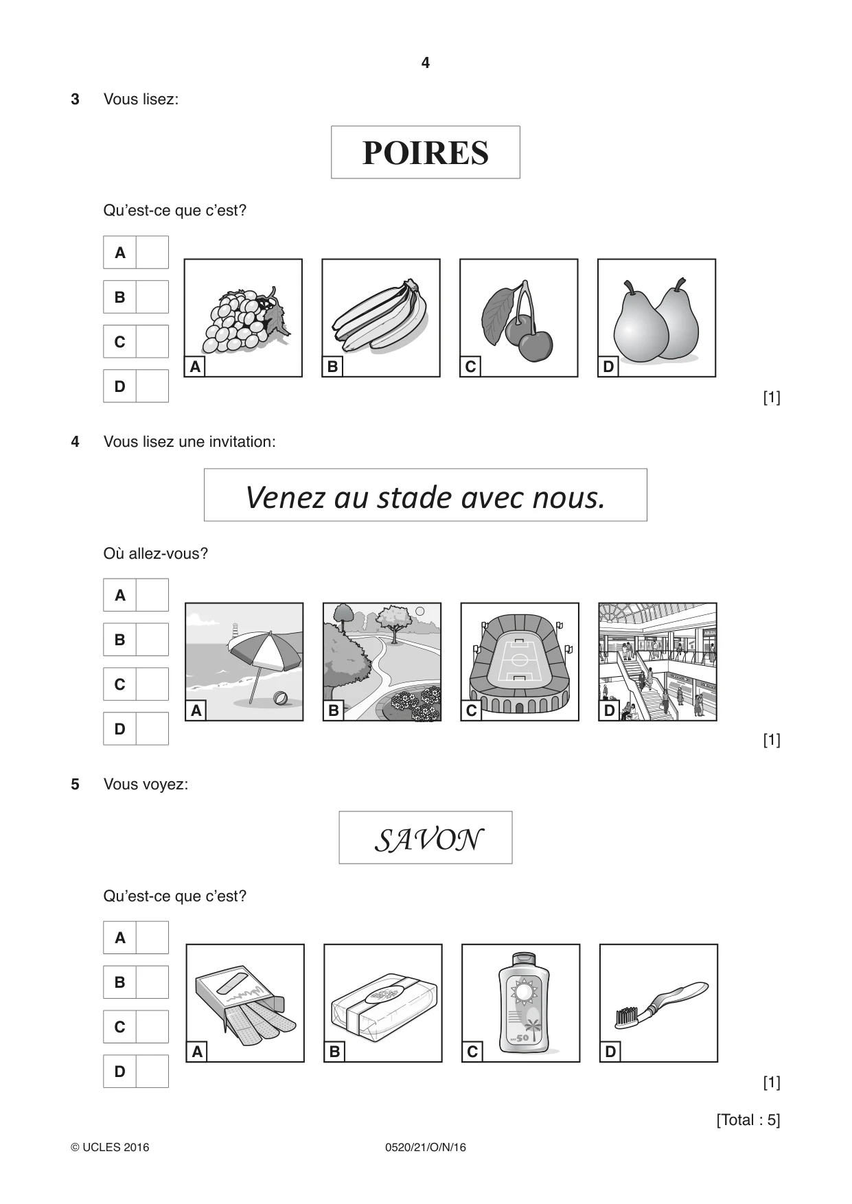 Cambridge IGCSE French - Foreign Language 0520 2016 Oct/Nov Paper 2 · Variant 1 question paper, page 4 of 16