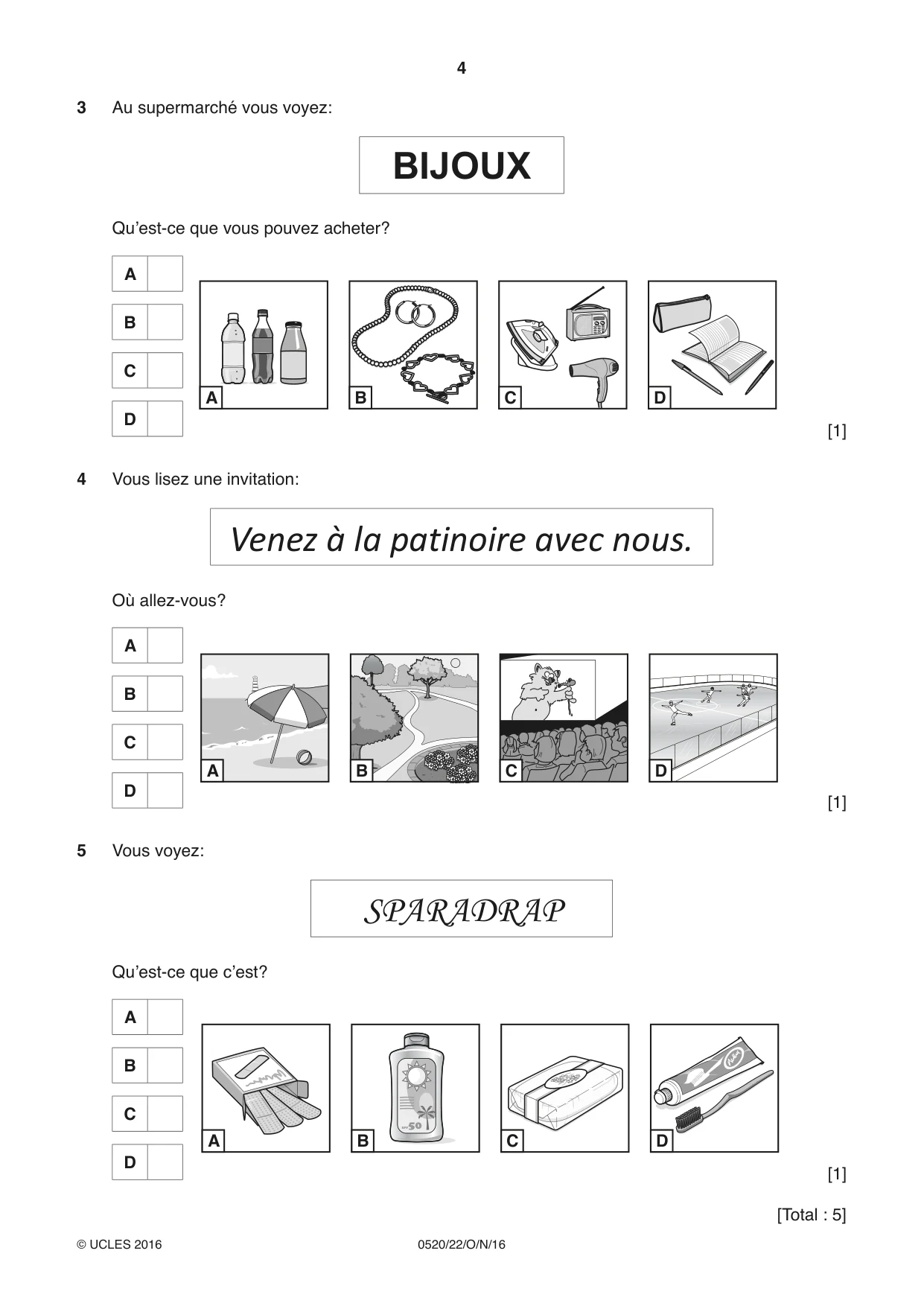 Cambridge IGCSE French - Foreign Language 0520 2016 Oct/Nov Paper 2 · Variant 2 question paper, page 4 of 16