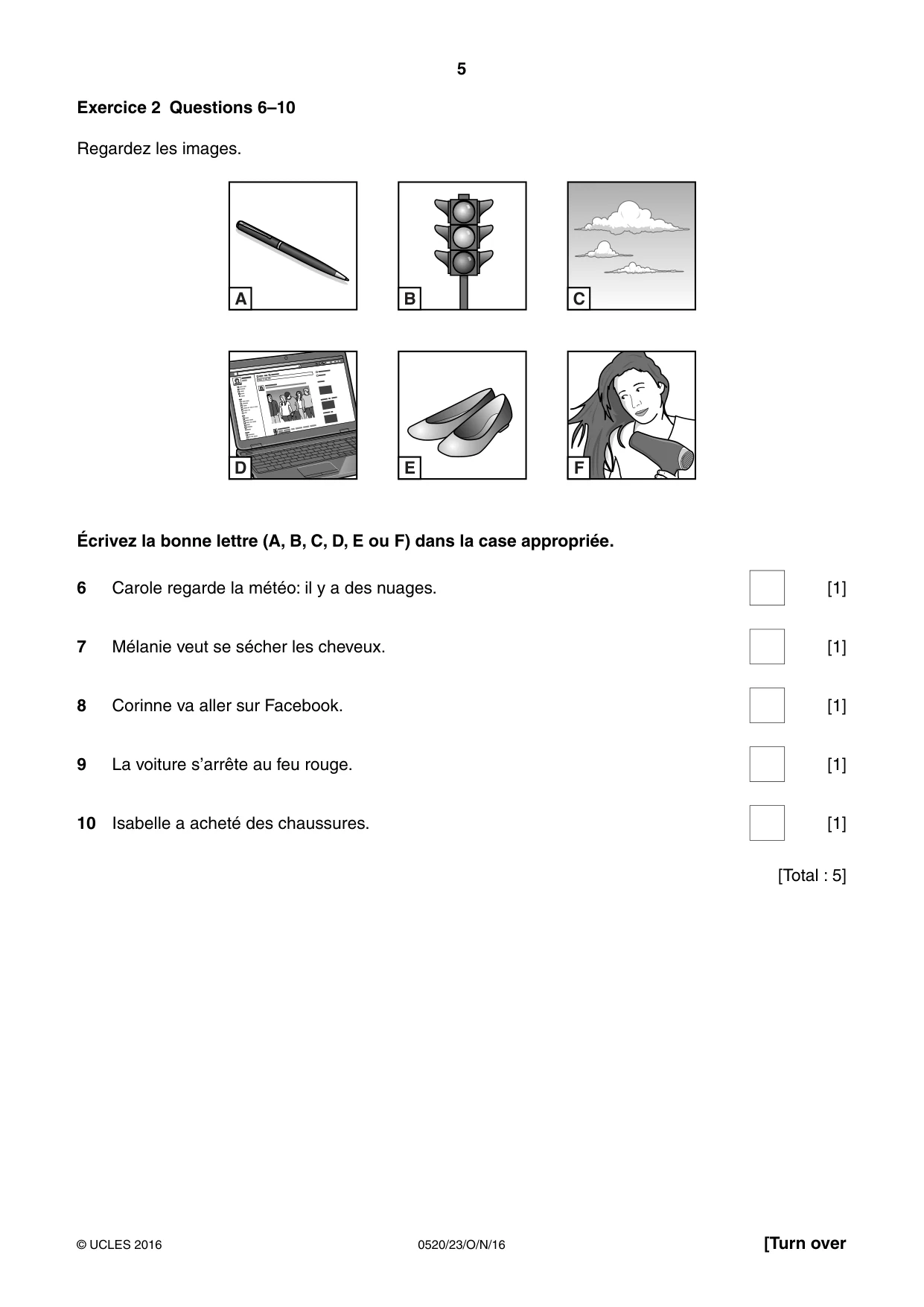 Cambridge IGCSE French - Foreign Language 0520 2016 Oct/Nov Paper 2 · Variant 3 question paper, page 5 of 16