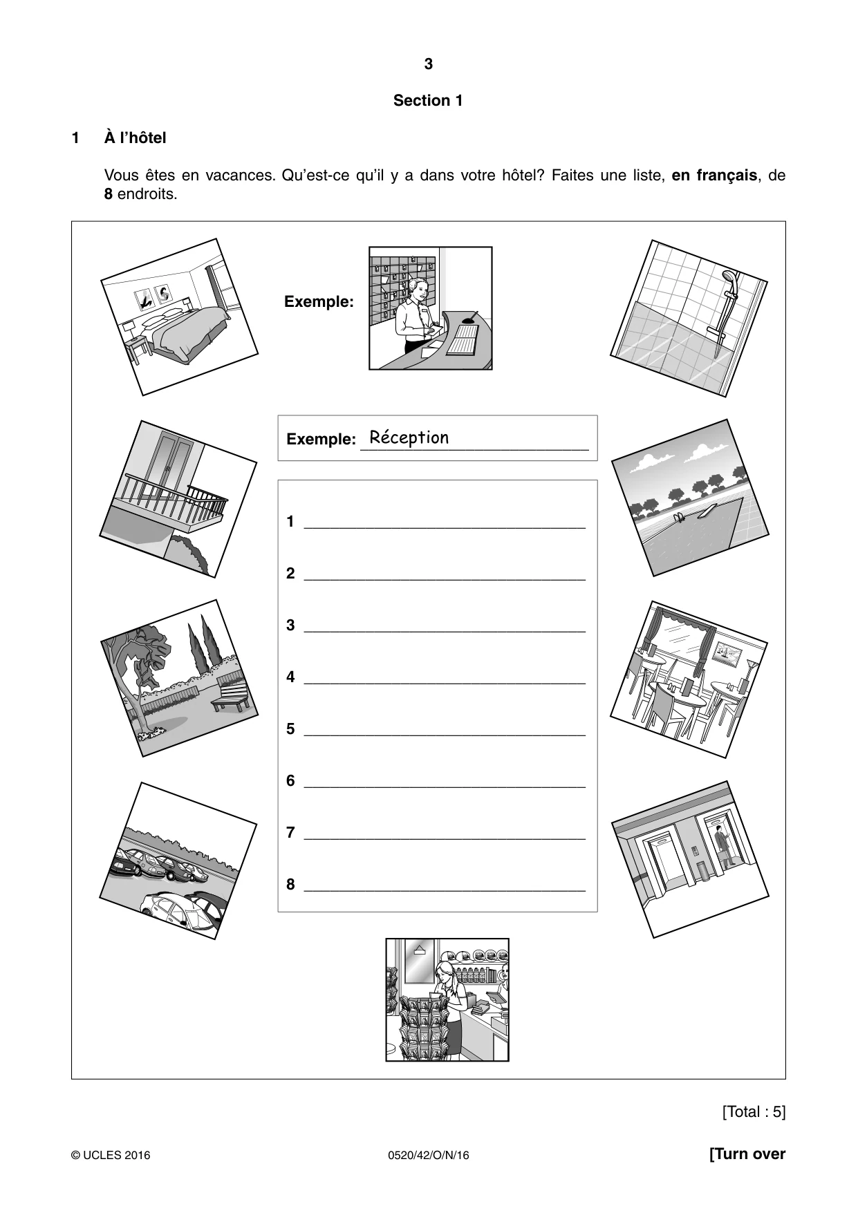 Cambridge IGCSE French - Foreign Language 0520 2016 Oct/Nov Paper 4 · Variant 2 question paper, page 3 of 8