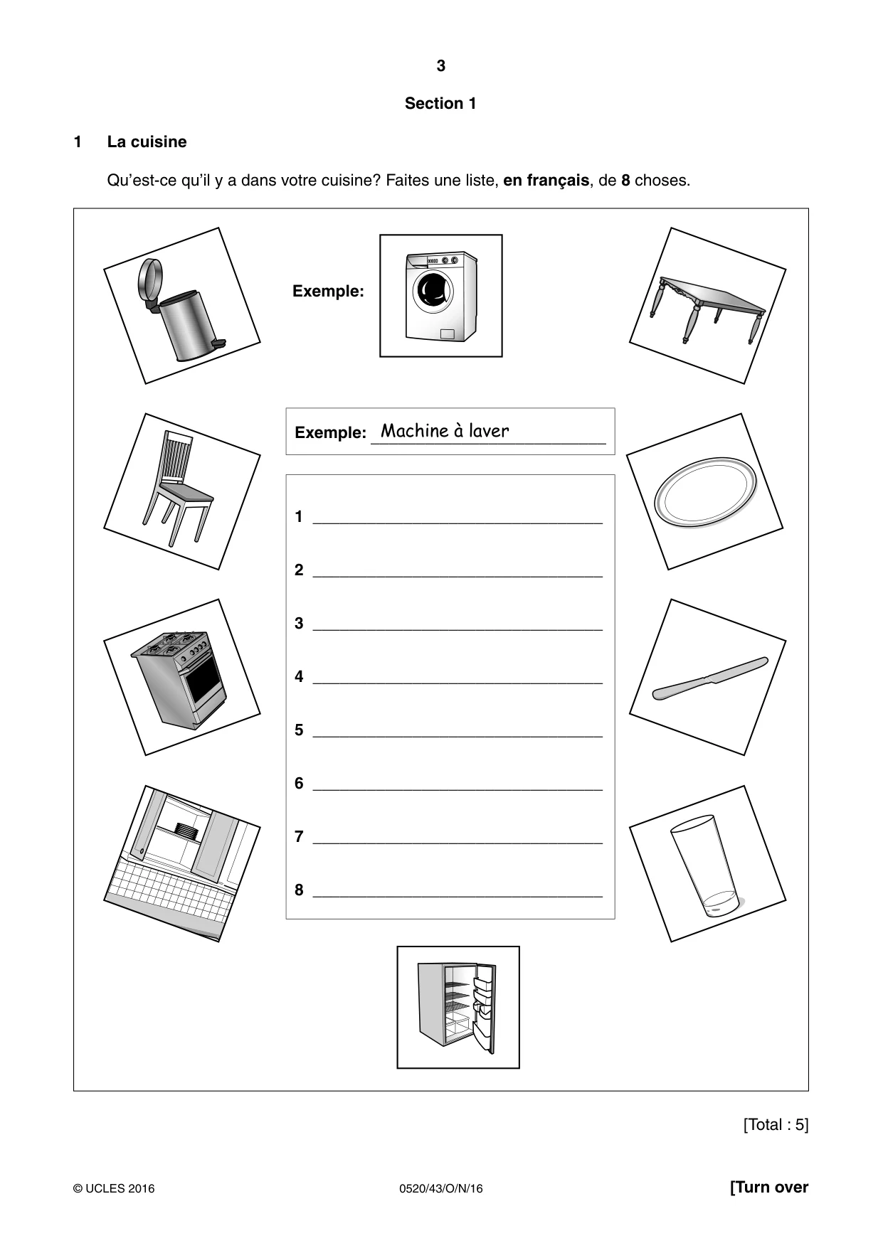Cambridge IGCSE French - Foreign Language 0520 2016 Oct/Nov Paper 4 · Variant 3 question paper, page 3 of 8