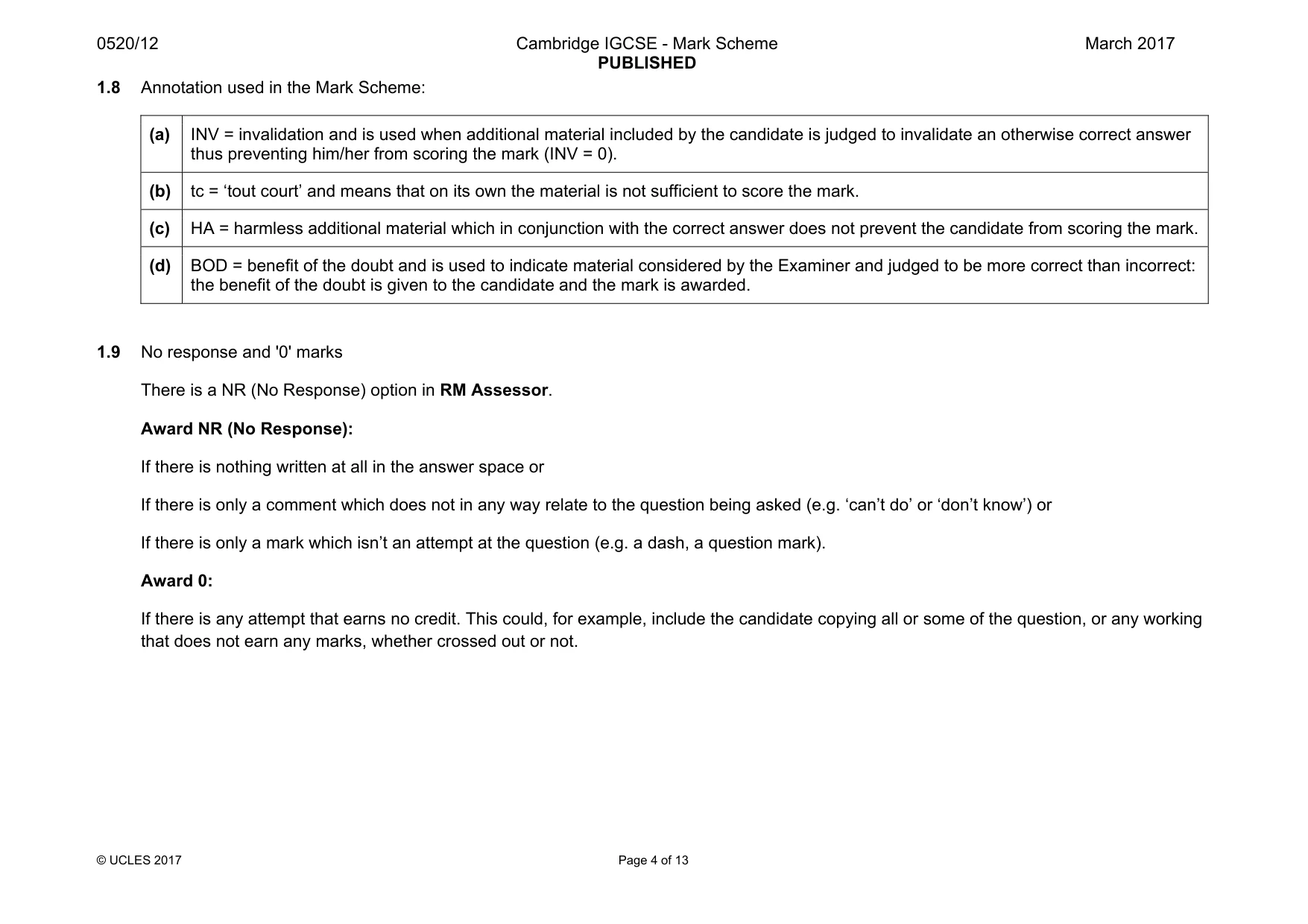 Mark scheme, page 4 of 13