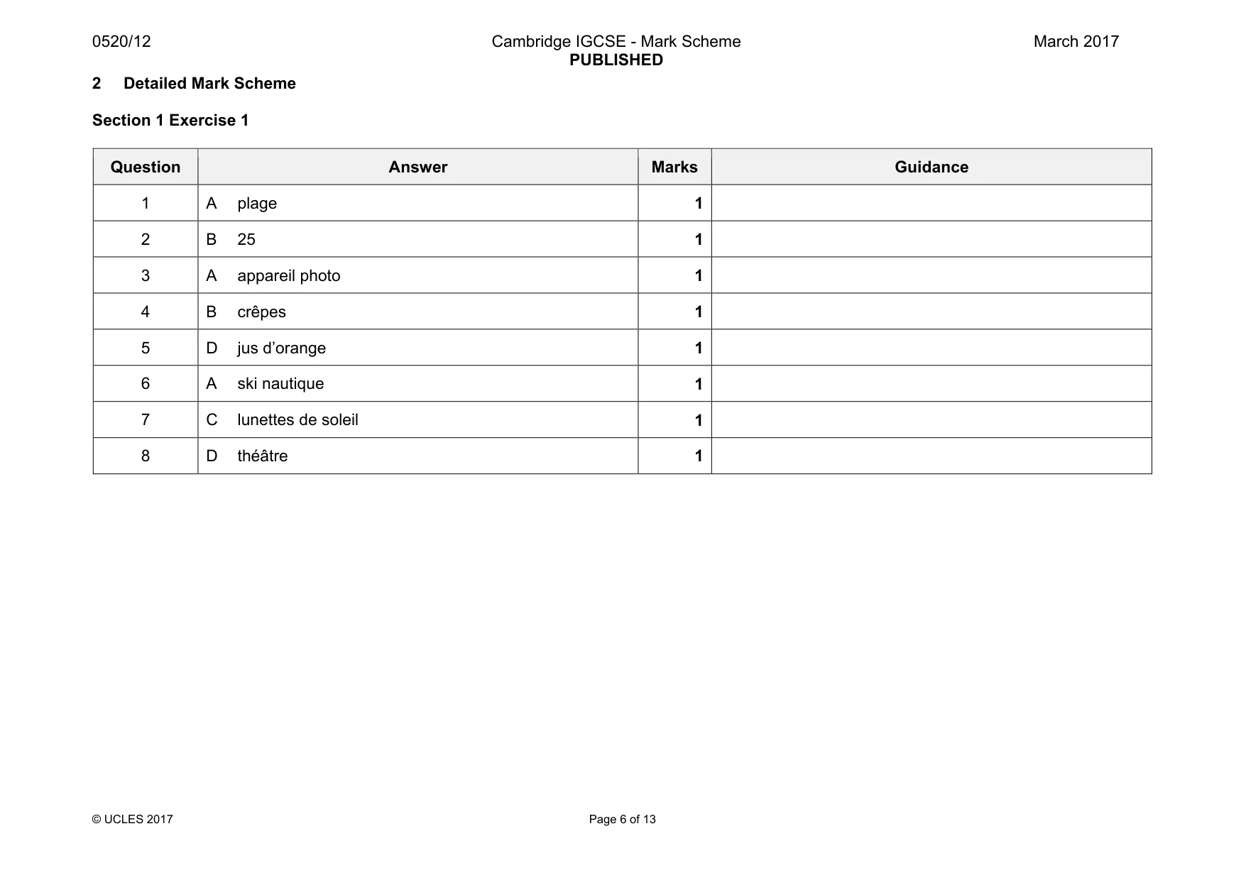Mark scheme, page 6 of 13
