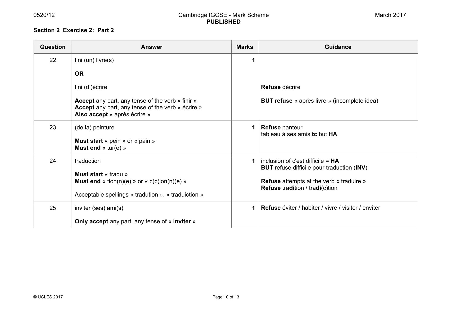 Mark scheme, page 10 of 13