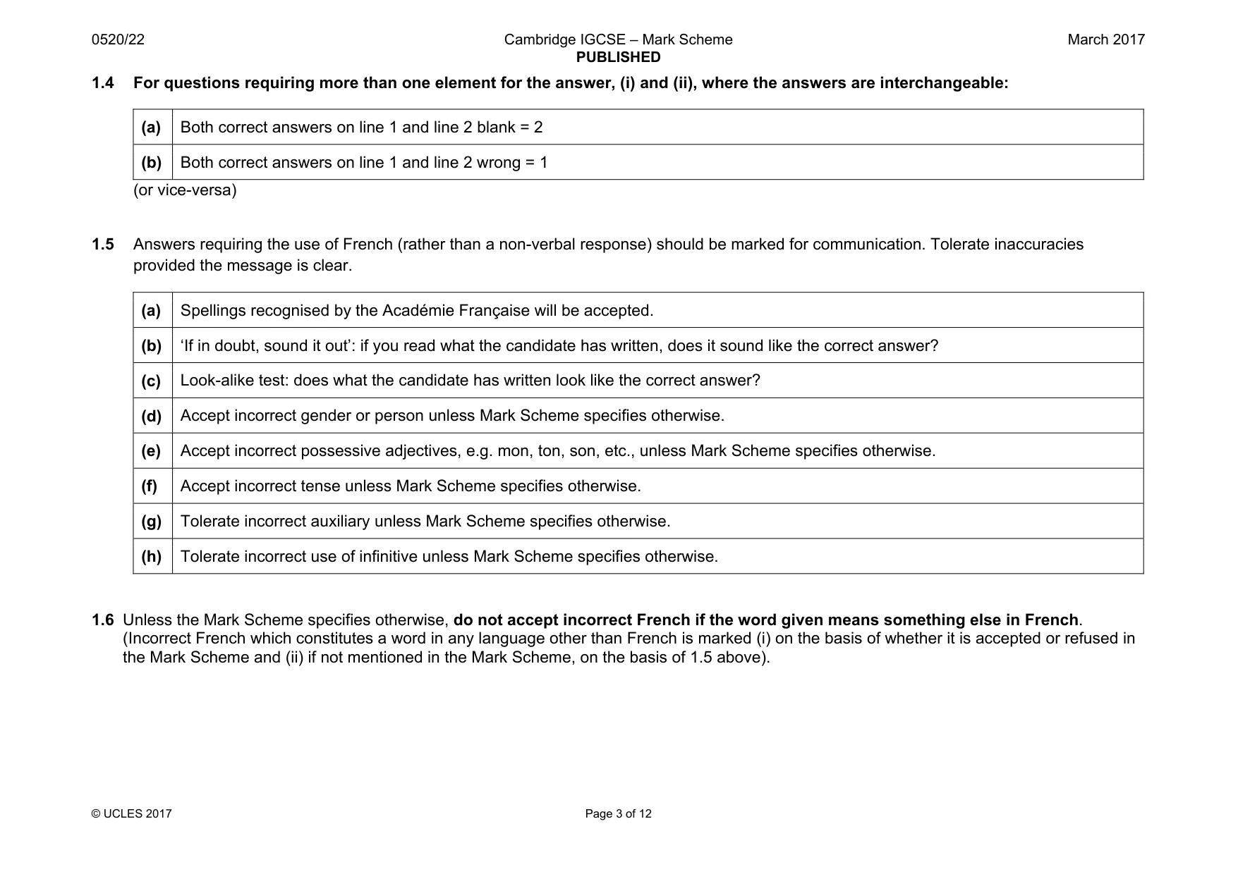 Mark scheme, page 3 of 12