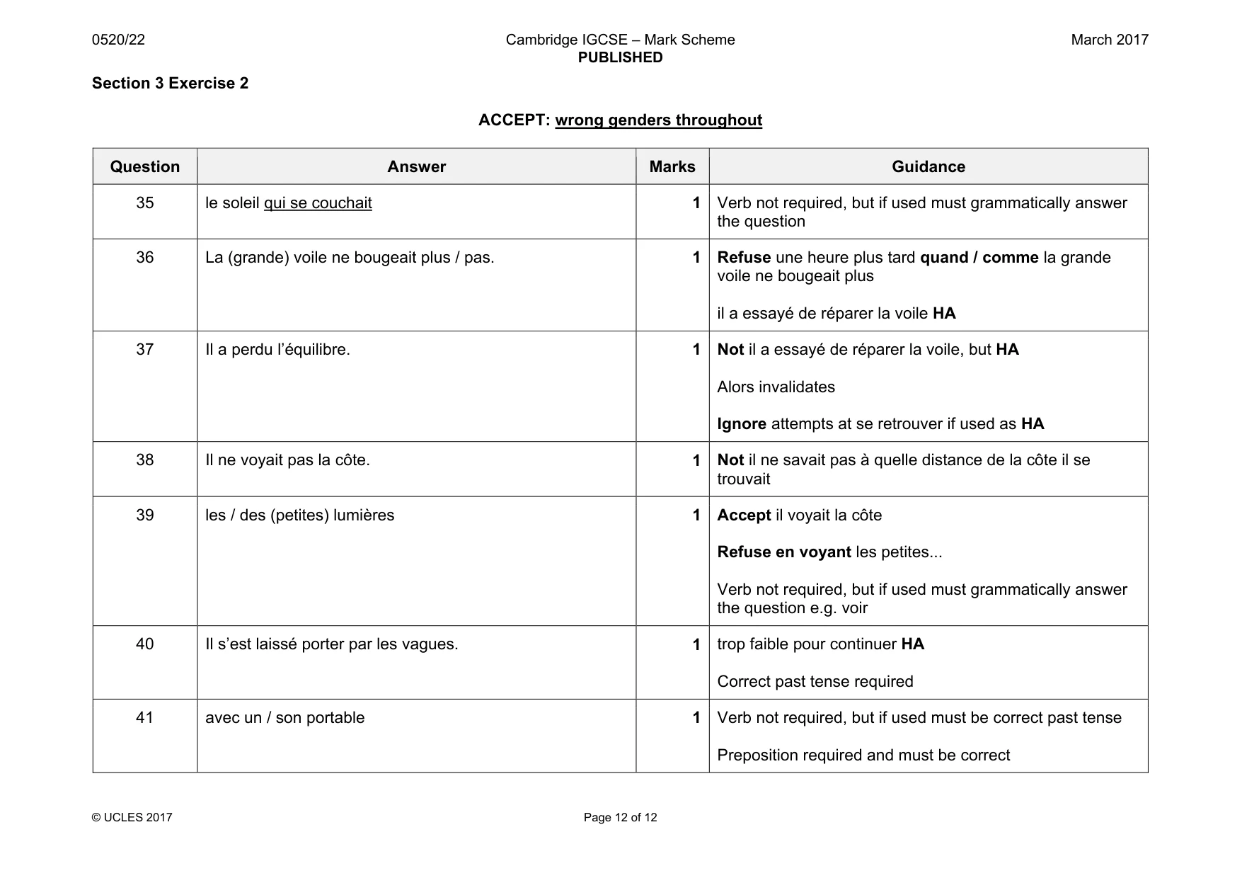 Mark scheme, page 12 of 12