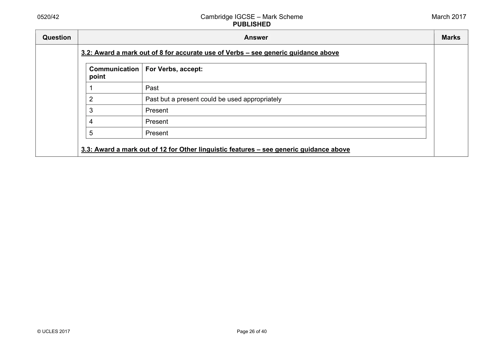 Mark scheme, page 26 of 40