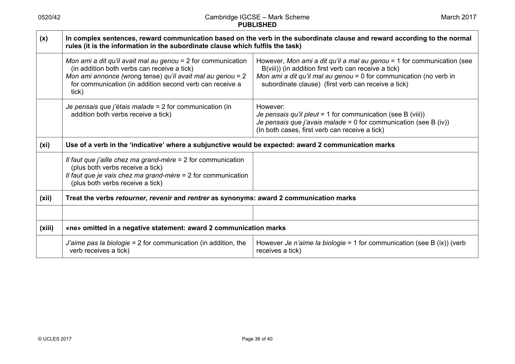 Mark scheme, page 36 of 40