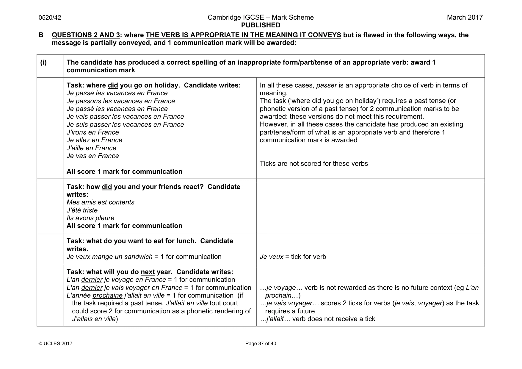 Mark scheme, page 37 of 40