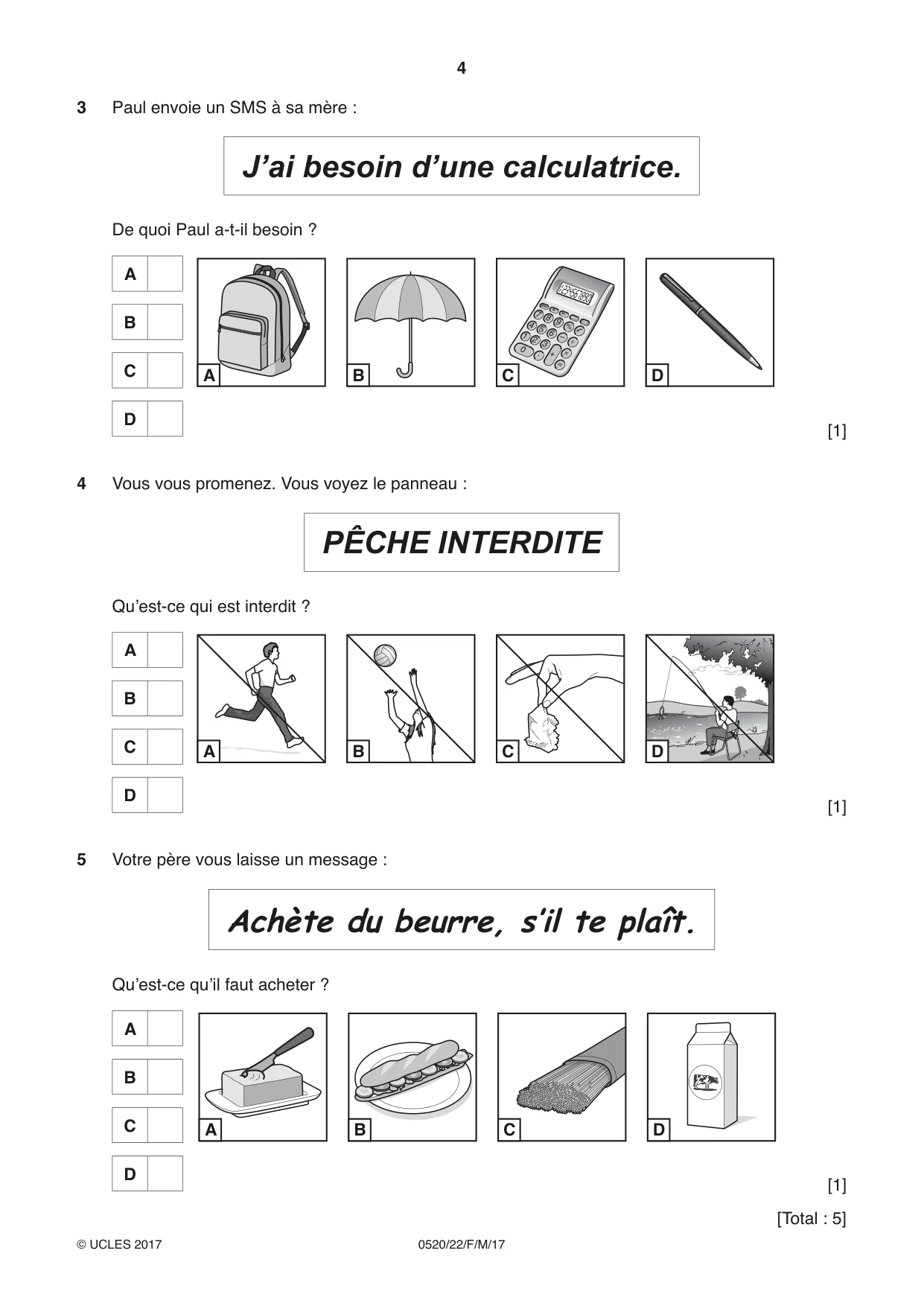 Cambridge IGCSE French - Foreign Language 0520 2017 Feb/March Paper 2 · Variant 2 question paper, page 4 of 16