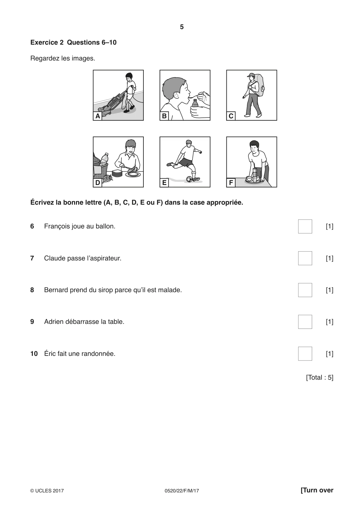 Cambridge IGCSE French - Foreign Language 0520 2017 Feb/March Paper 2 · Variant 2 question paper, page 5 of 16