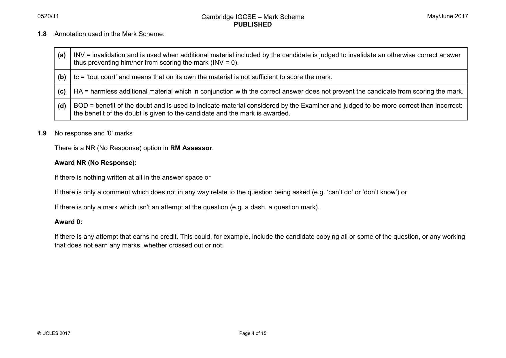 Mark scheme, page 4 of 15