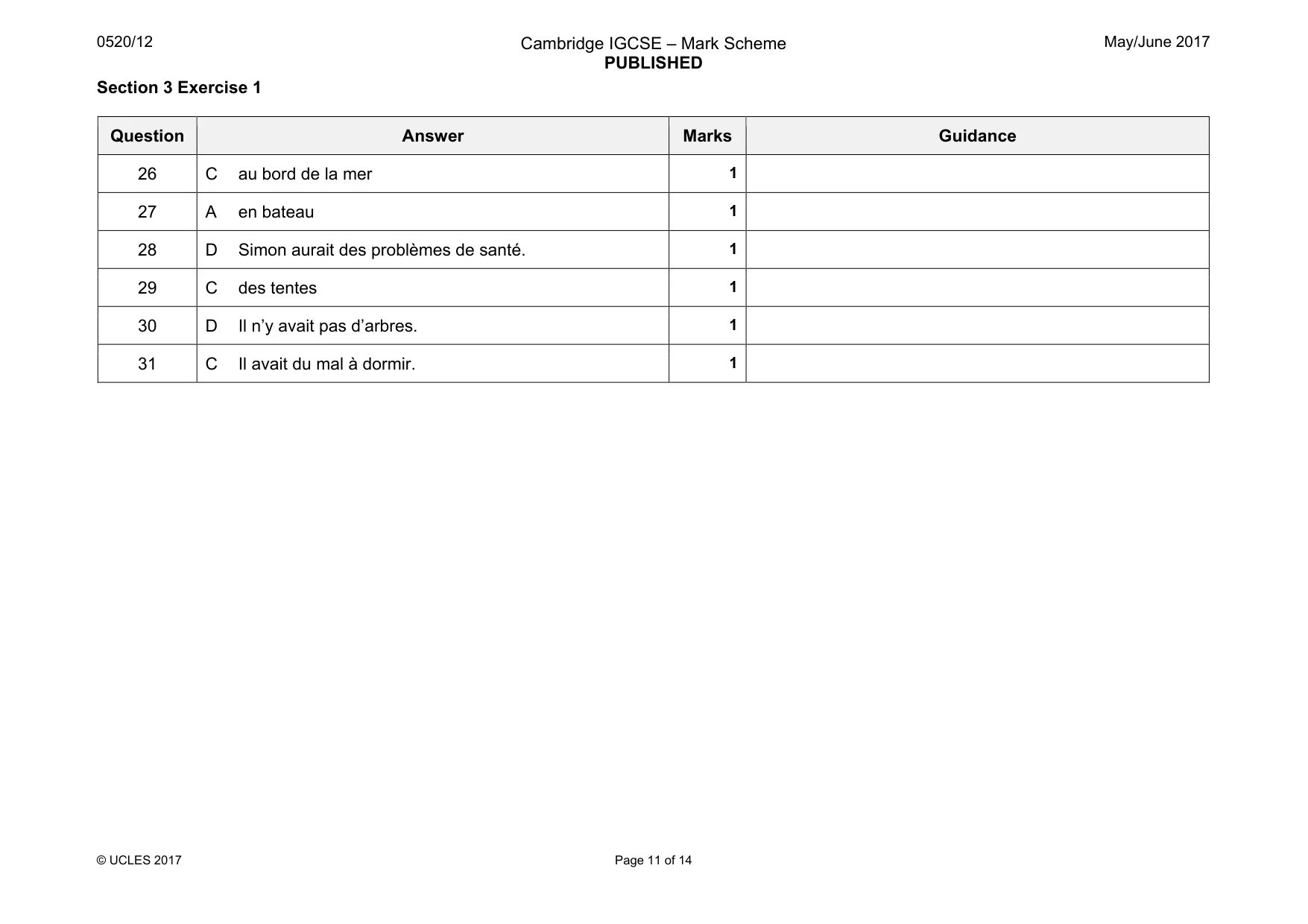 Mark scheme, page 11 of 14