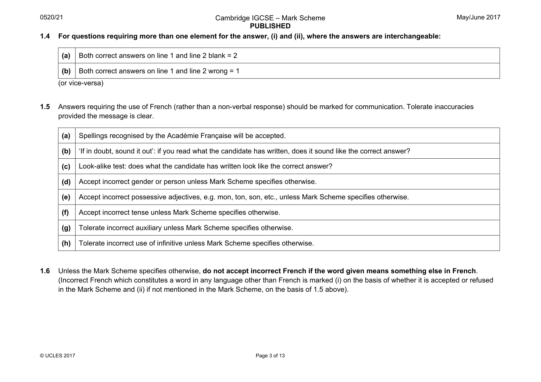 Mark scheme, page 3 of 13
