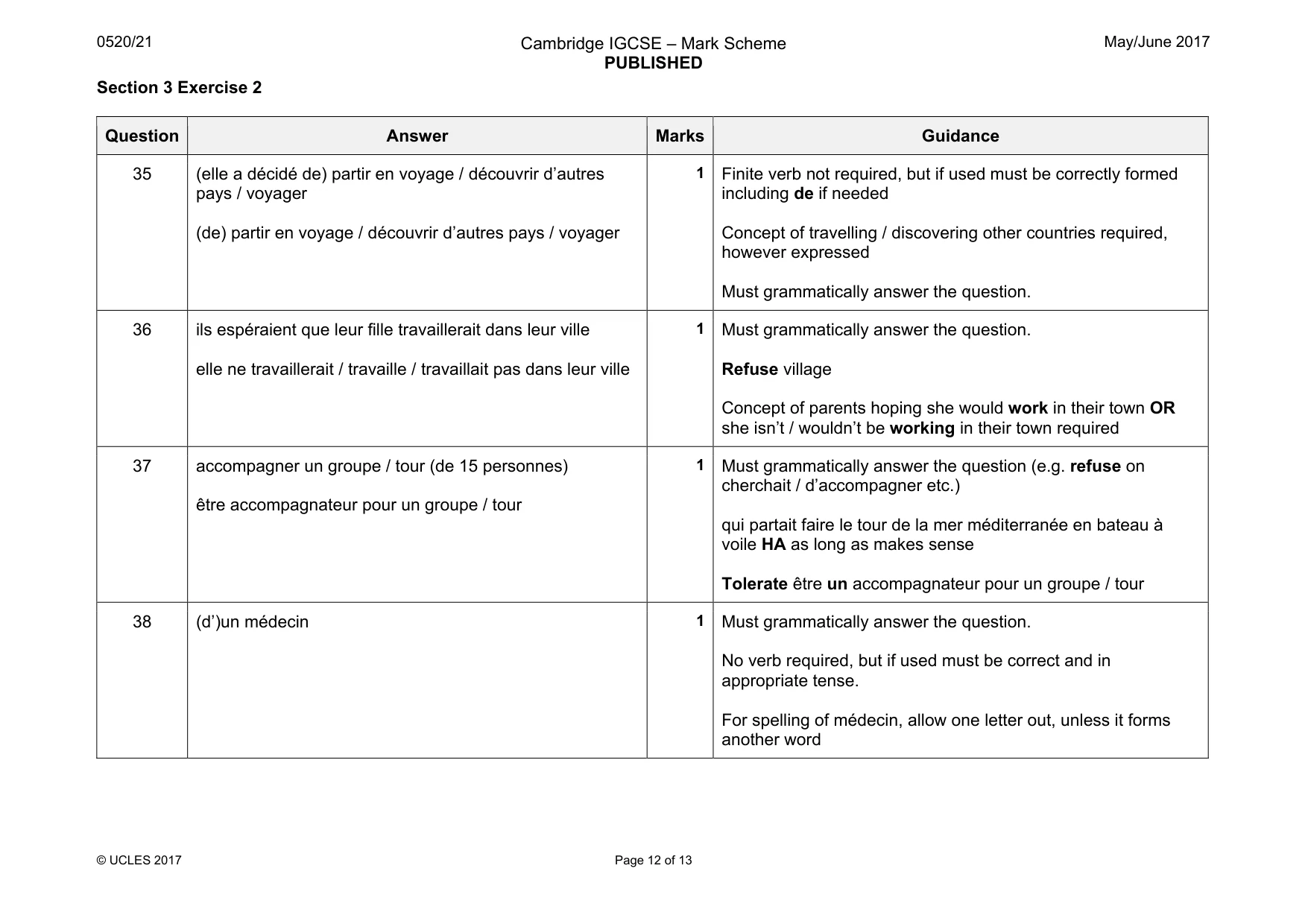 Mark scheme, page 12 of 13
