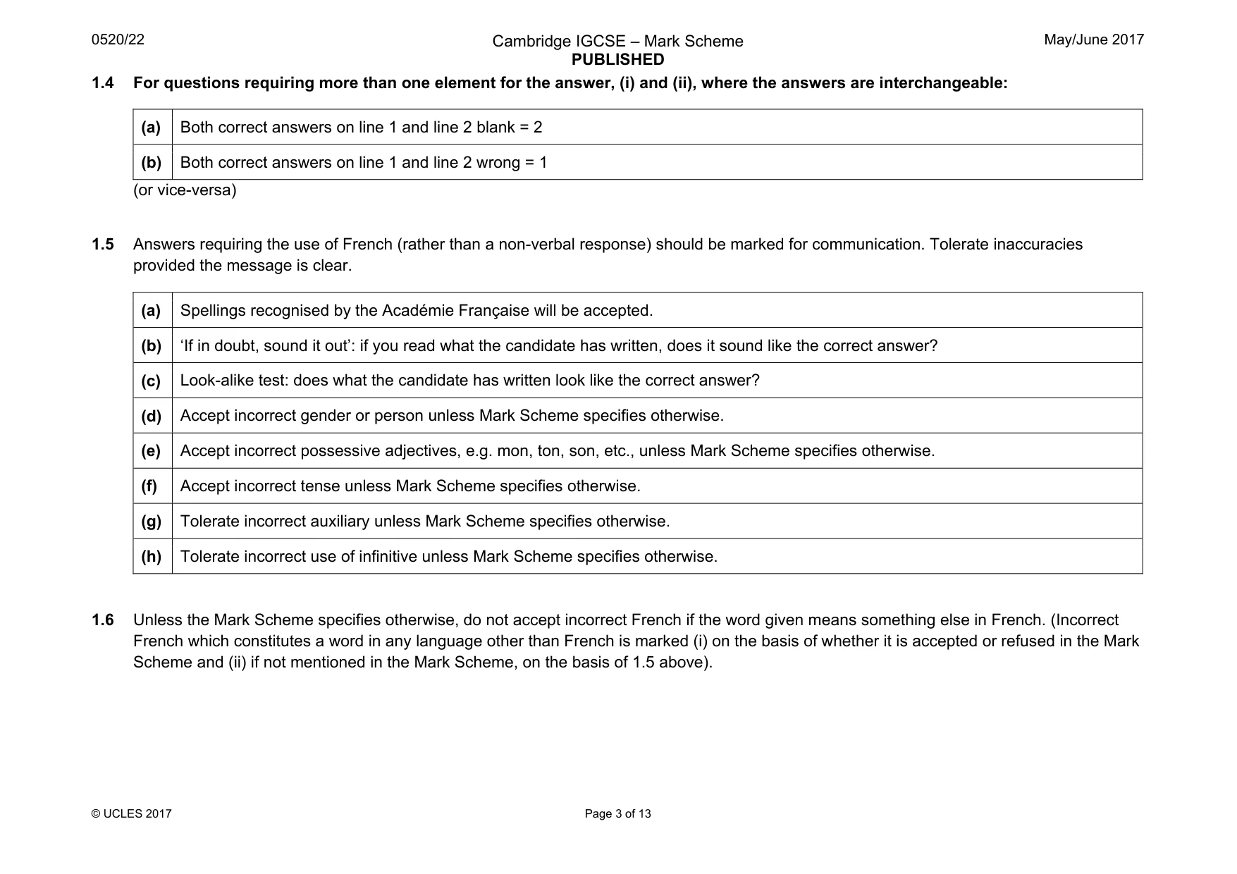 Mark scheme, page 3 of 13