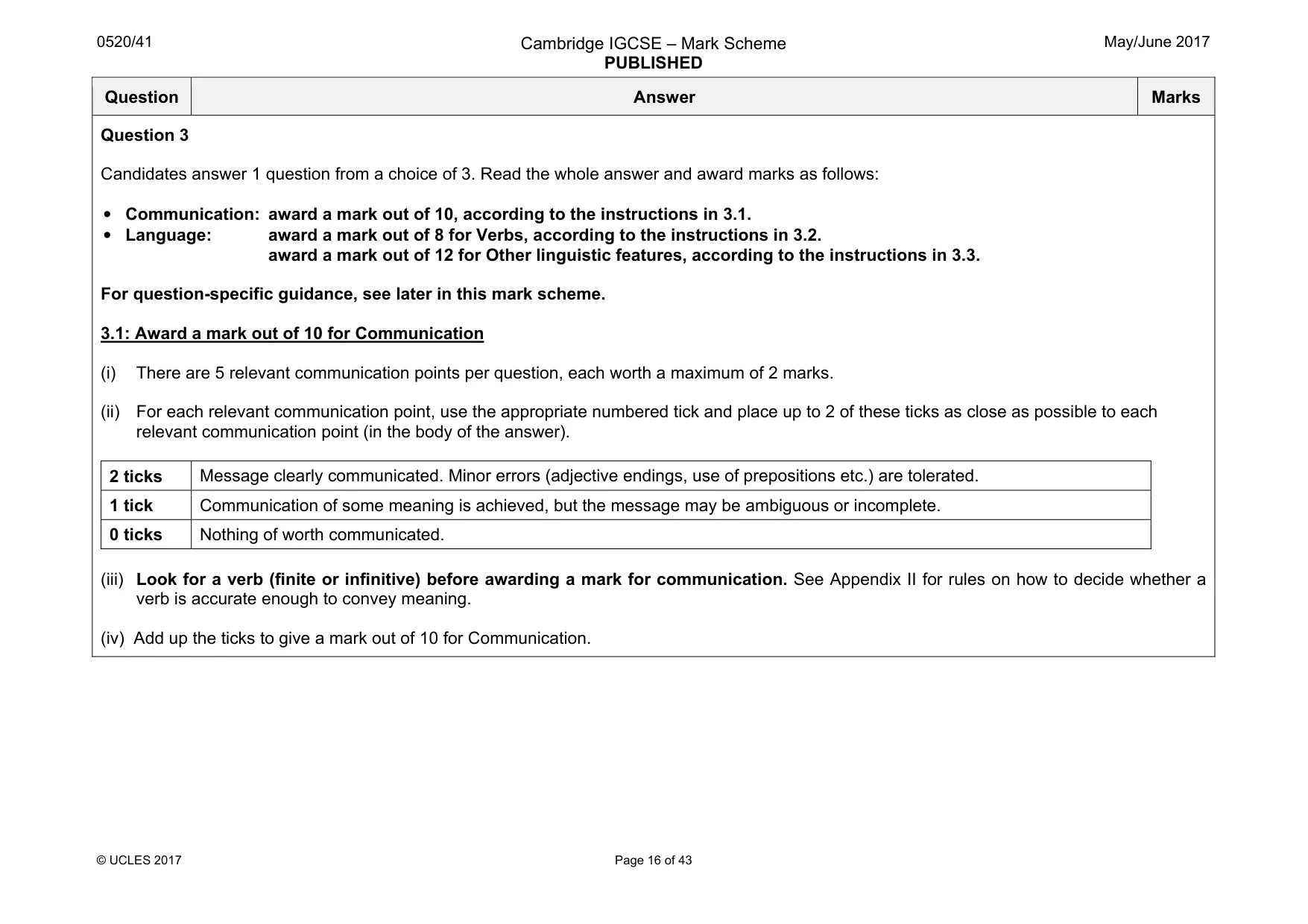 Mark scheme, page 16 of 43