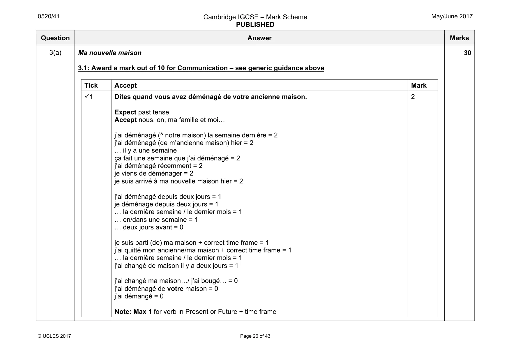 Mark scheme, page 26 of 43