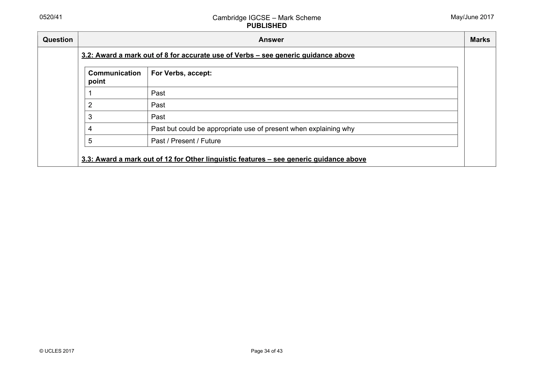 Mark scheme, page 34 of 43