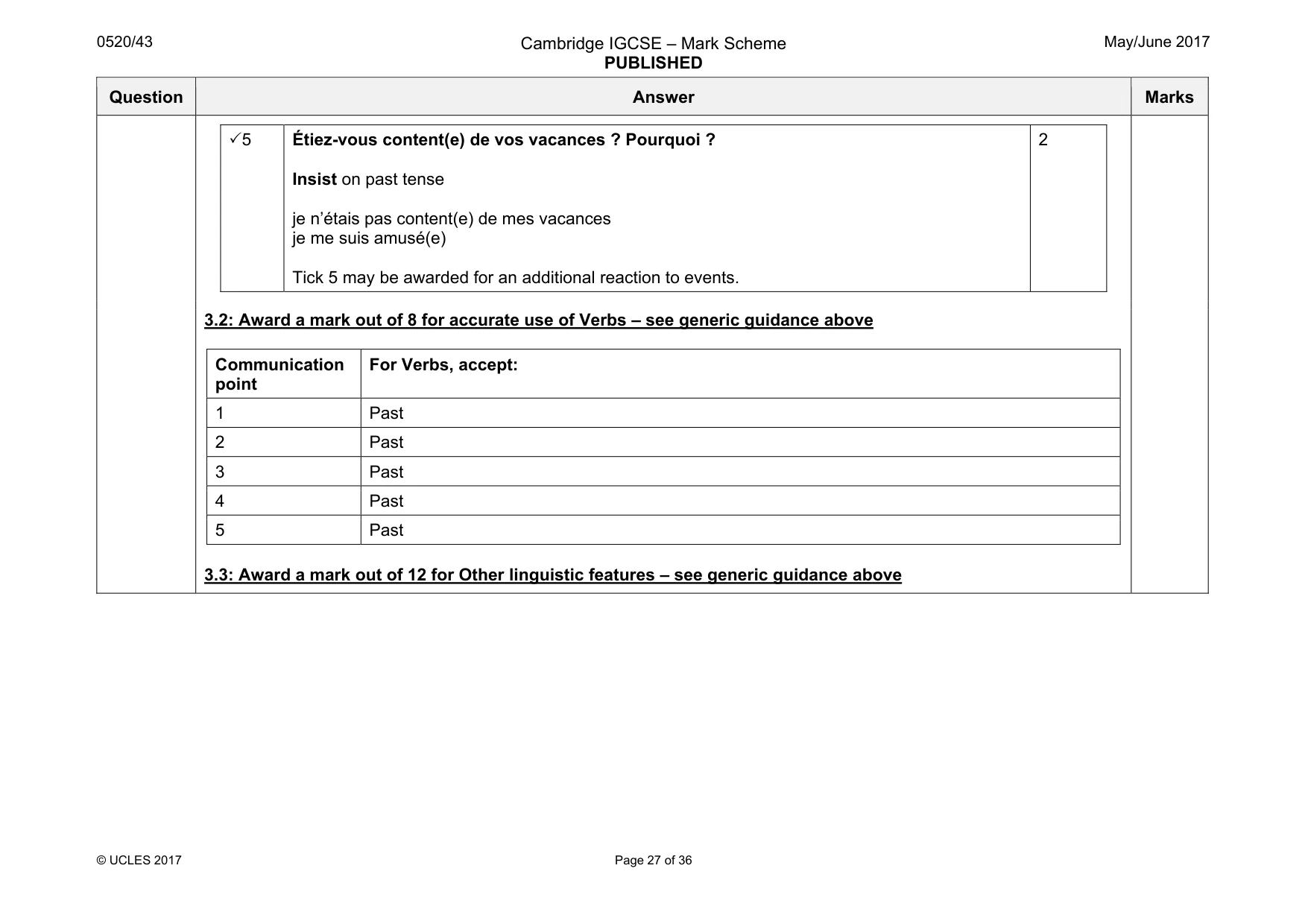 Mark scheme, page 27 of 36