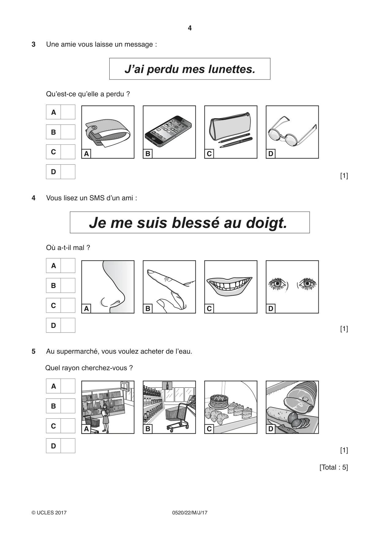 Cambridge IGCSE French - Foreign Language 0520 2017 May/June Paper 2 · Variant 2 question paper, page 4 of 16