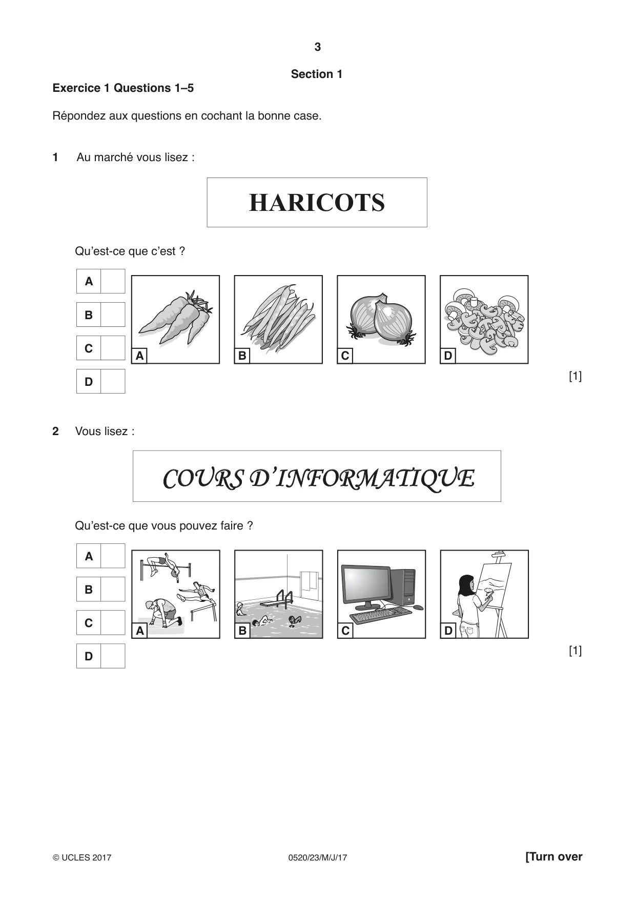 Cambridge IGCSE French - Foreign Language 0520 2017 May/June Paper 2 · Variant 3 question paper, page 3 of 16