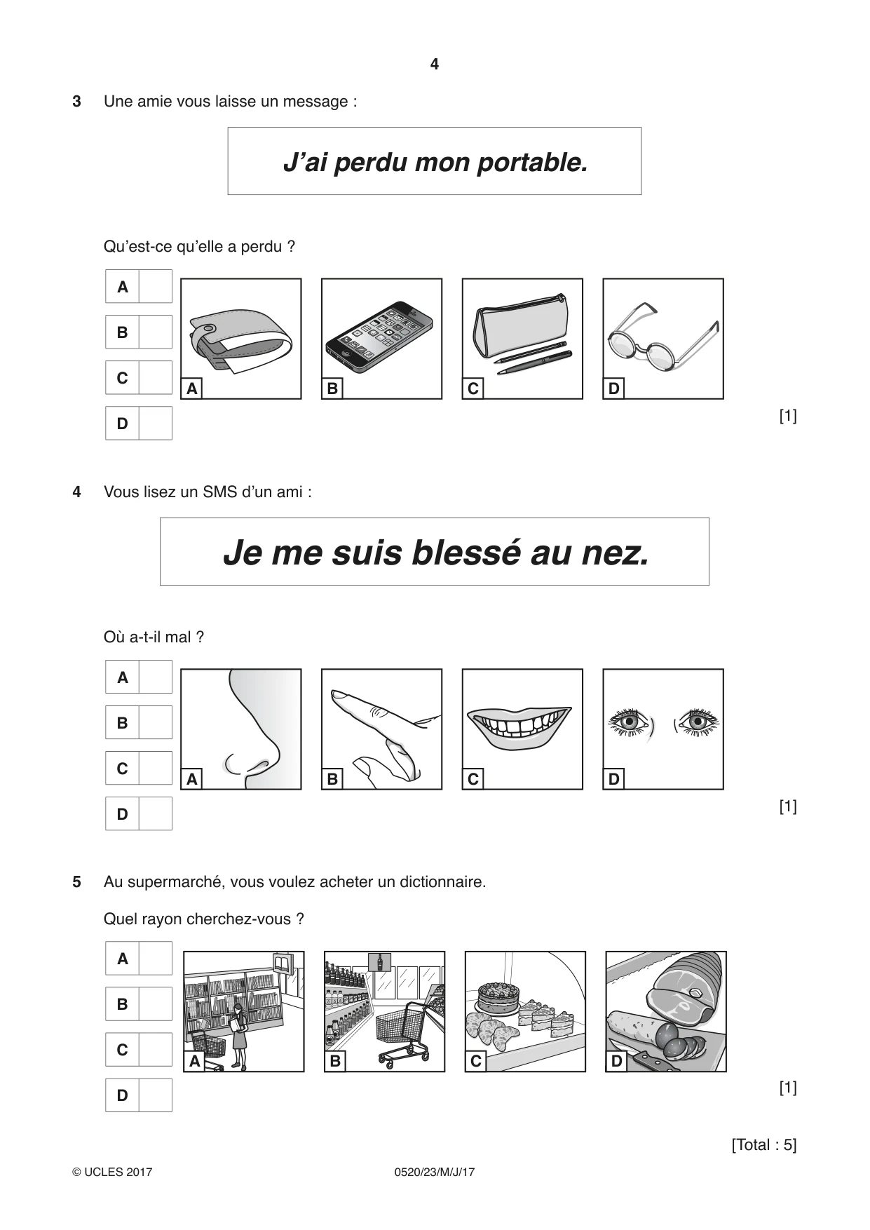 Cambridge IGCSE French - Foreign Language 0520 2017 May/June Paper 2 · Variant 3 question paper, page 4 of 16