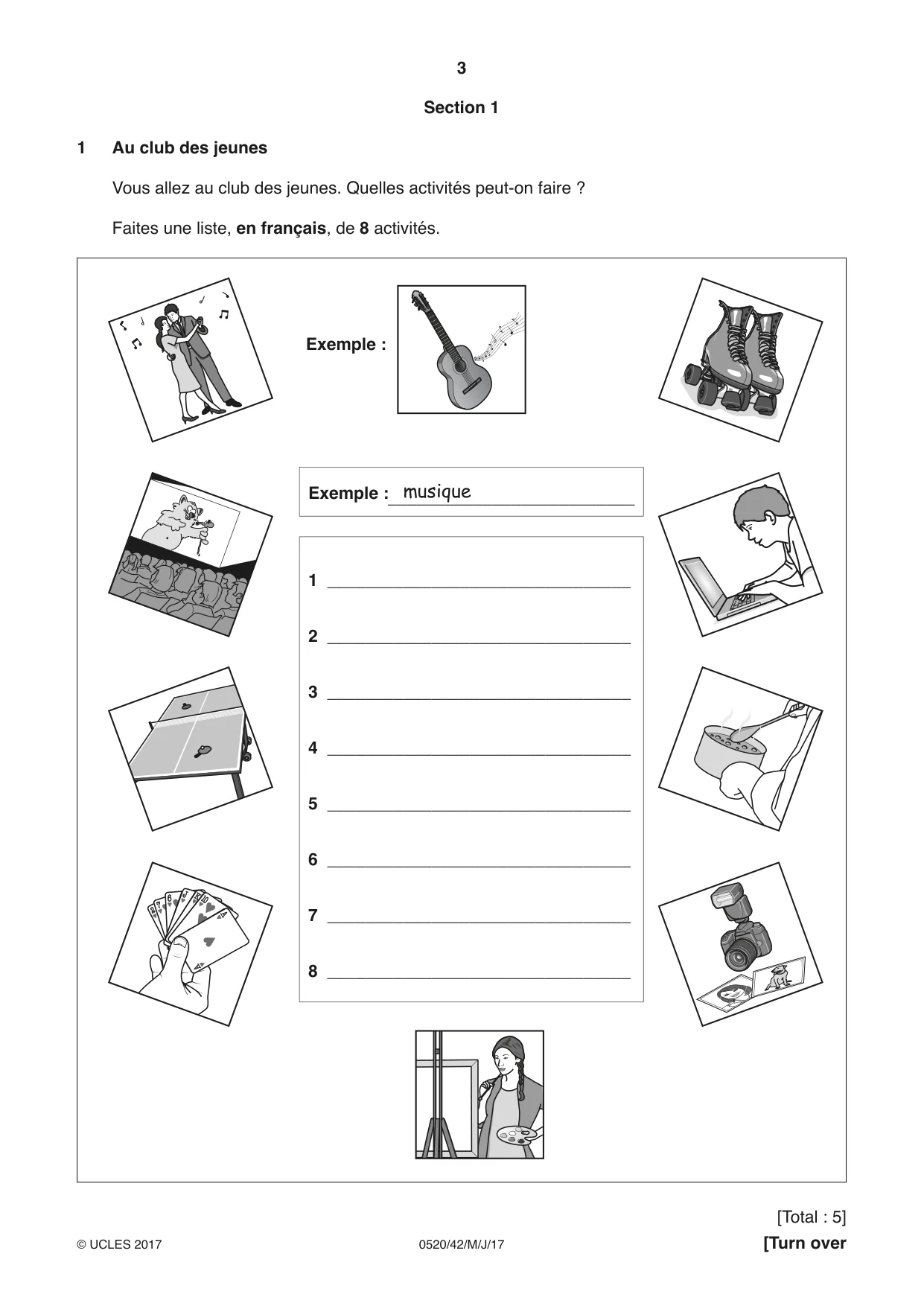 Cambridge IGCSE French - Foreign Language 0520 2017 May/June Paper 4 · Variant 2 question paper, page 3 of 8