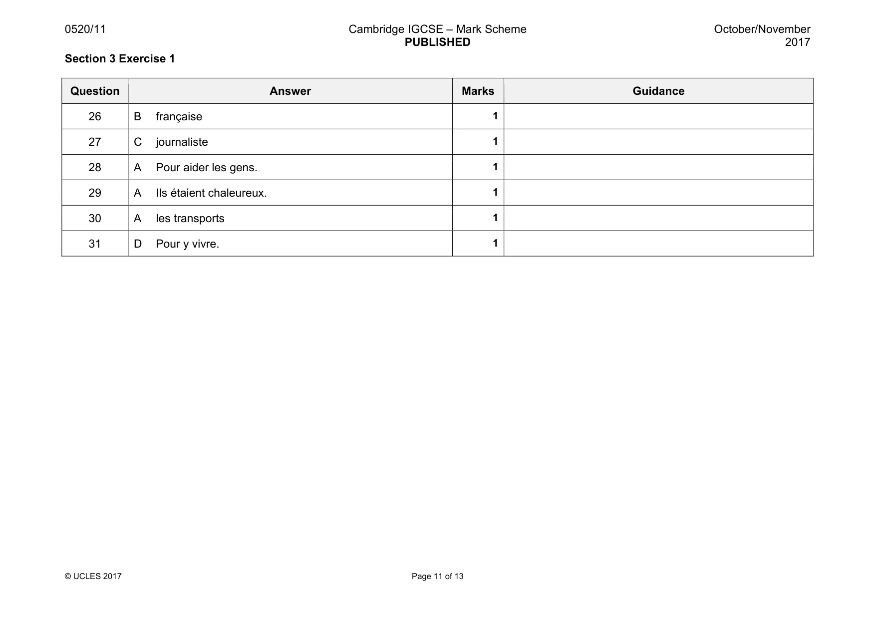 Mark scheme, page 11 of 13