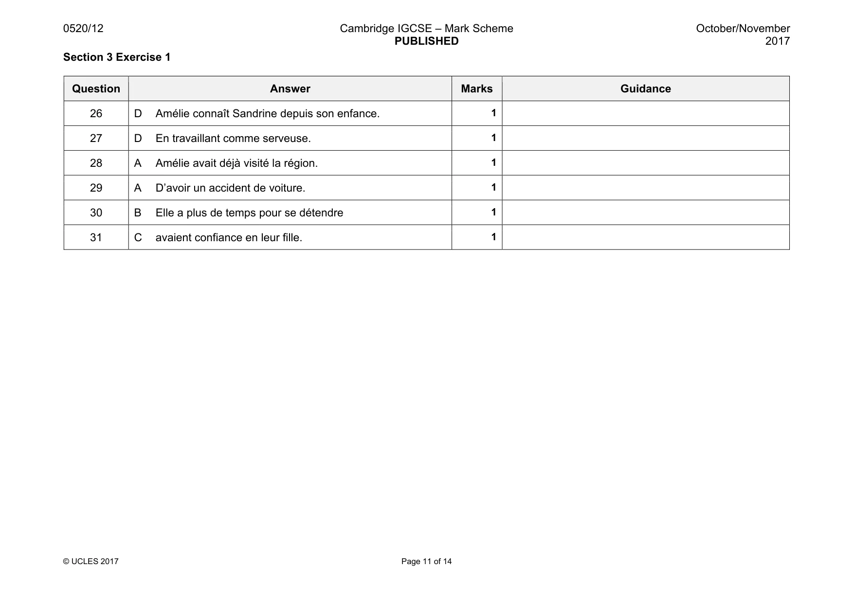 Mark scheme, page 11 of 14