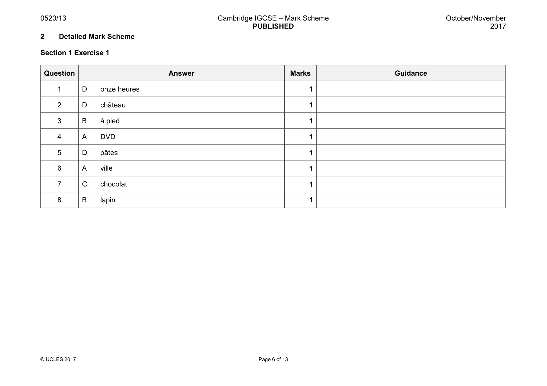 Mark scheme, page 6 of 13