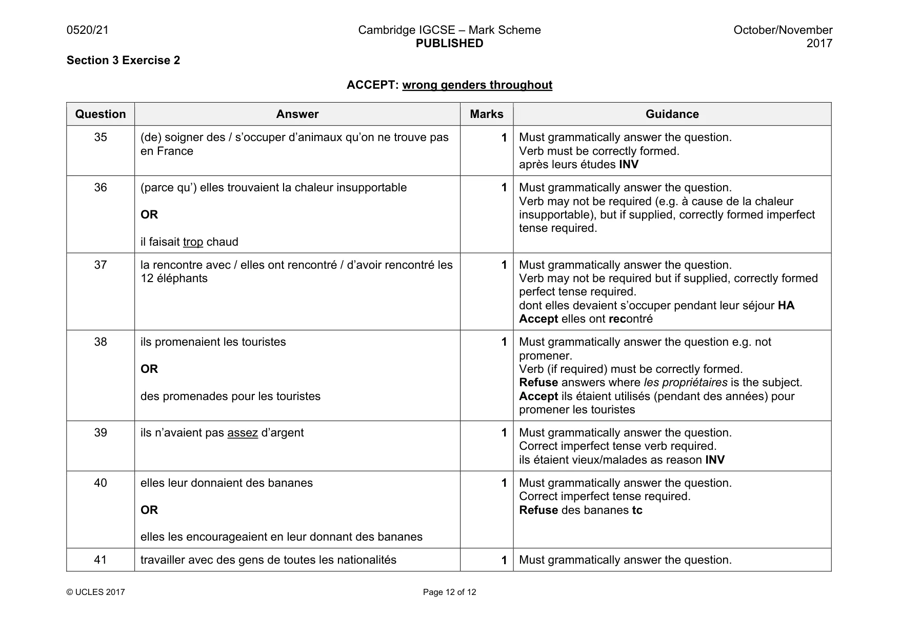 Mark scheme, page 12 of 12
