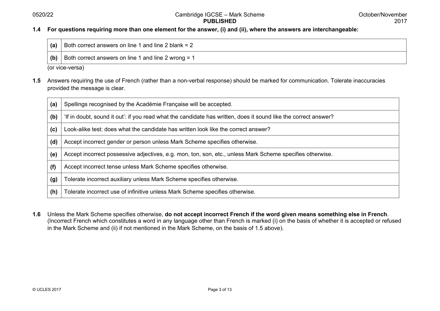 Mark scheme, page 3 of 13