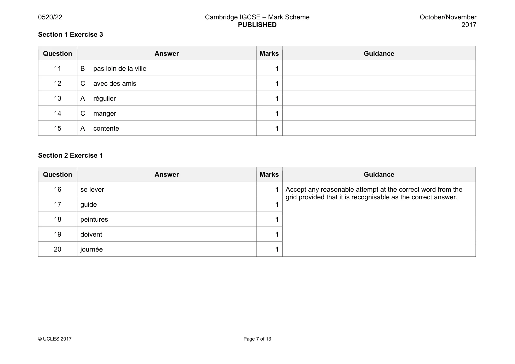 Mark scheme, page 7 of 13