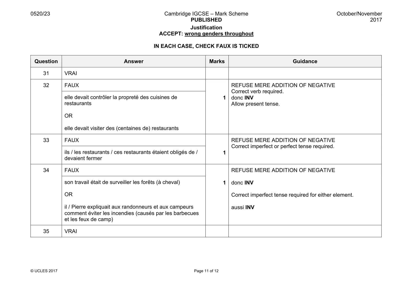 Mark scheme, page 11 of 12