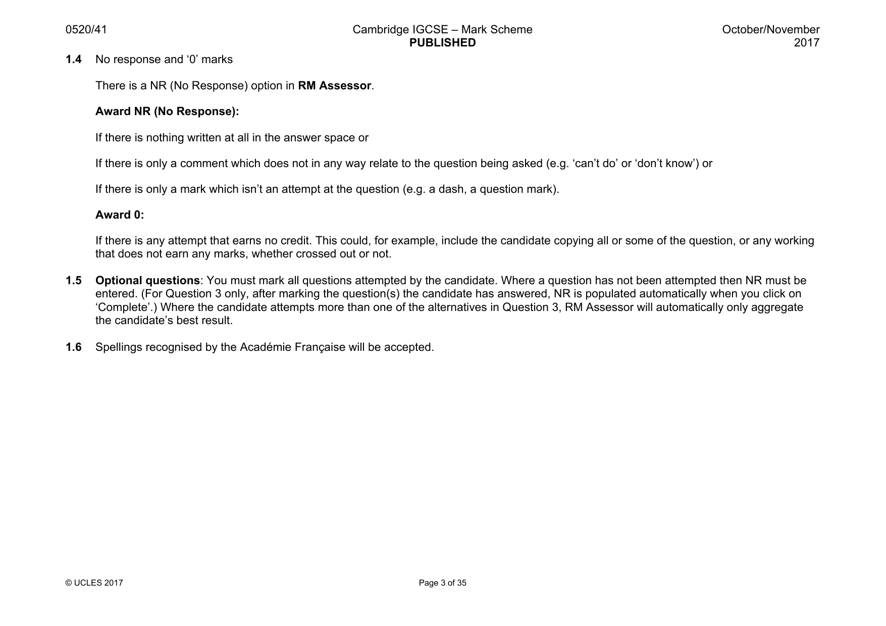 Mark scheme, page 3 of 35
