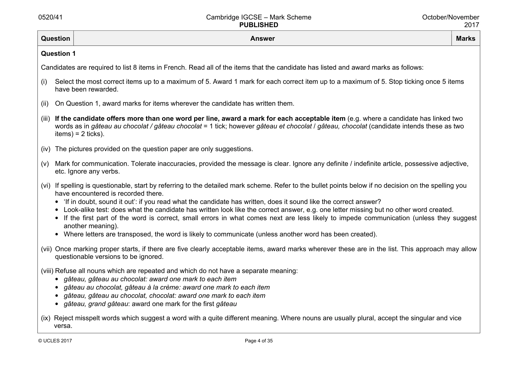 Mark scheme, page 4 of 35