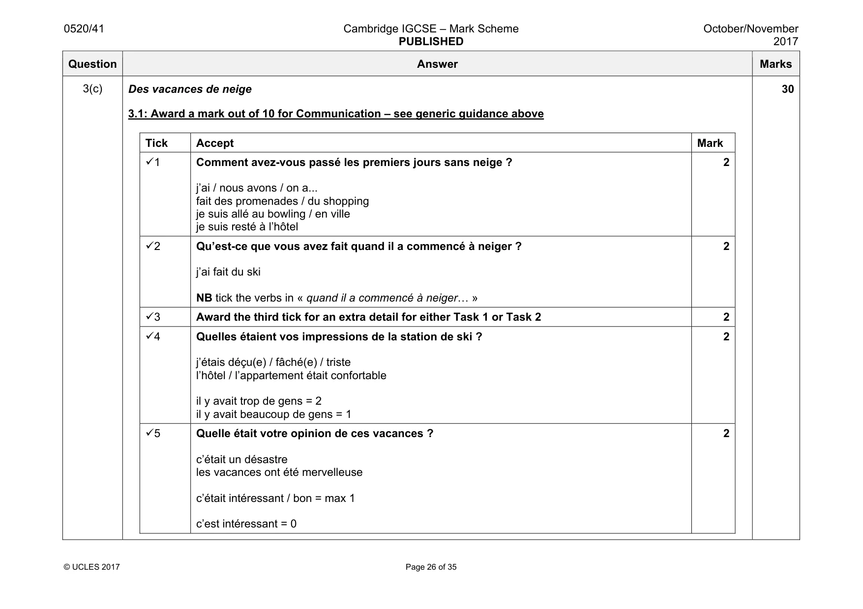 Mark scheme, page 26 of 35
