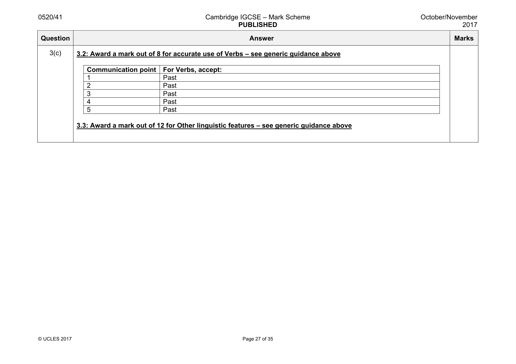 Mark scheme, page 27 of 35