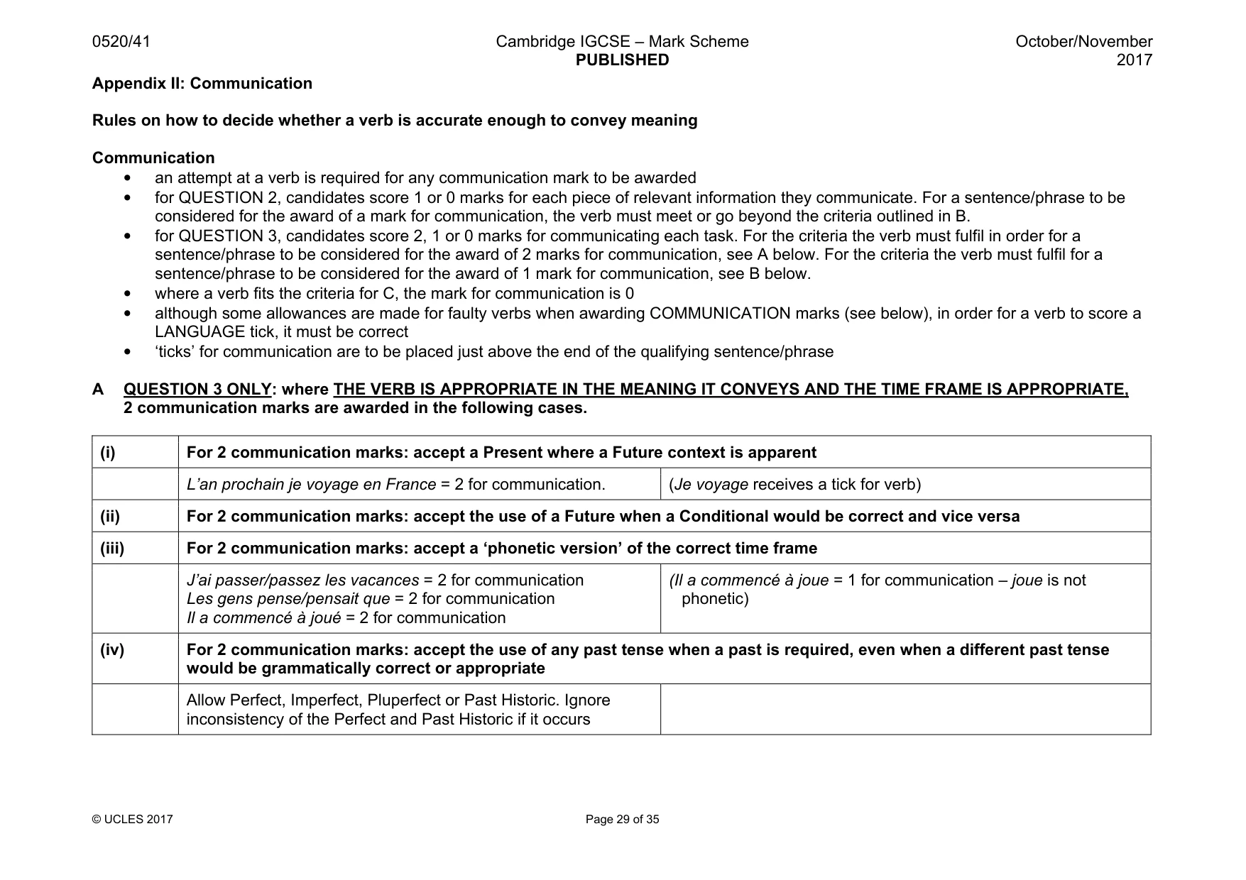 Mark scheme, page 29 of 35