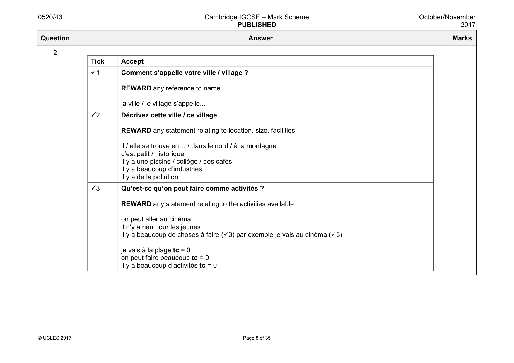 Mark scheme, page 8 of 35