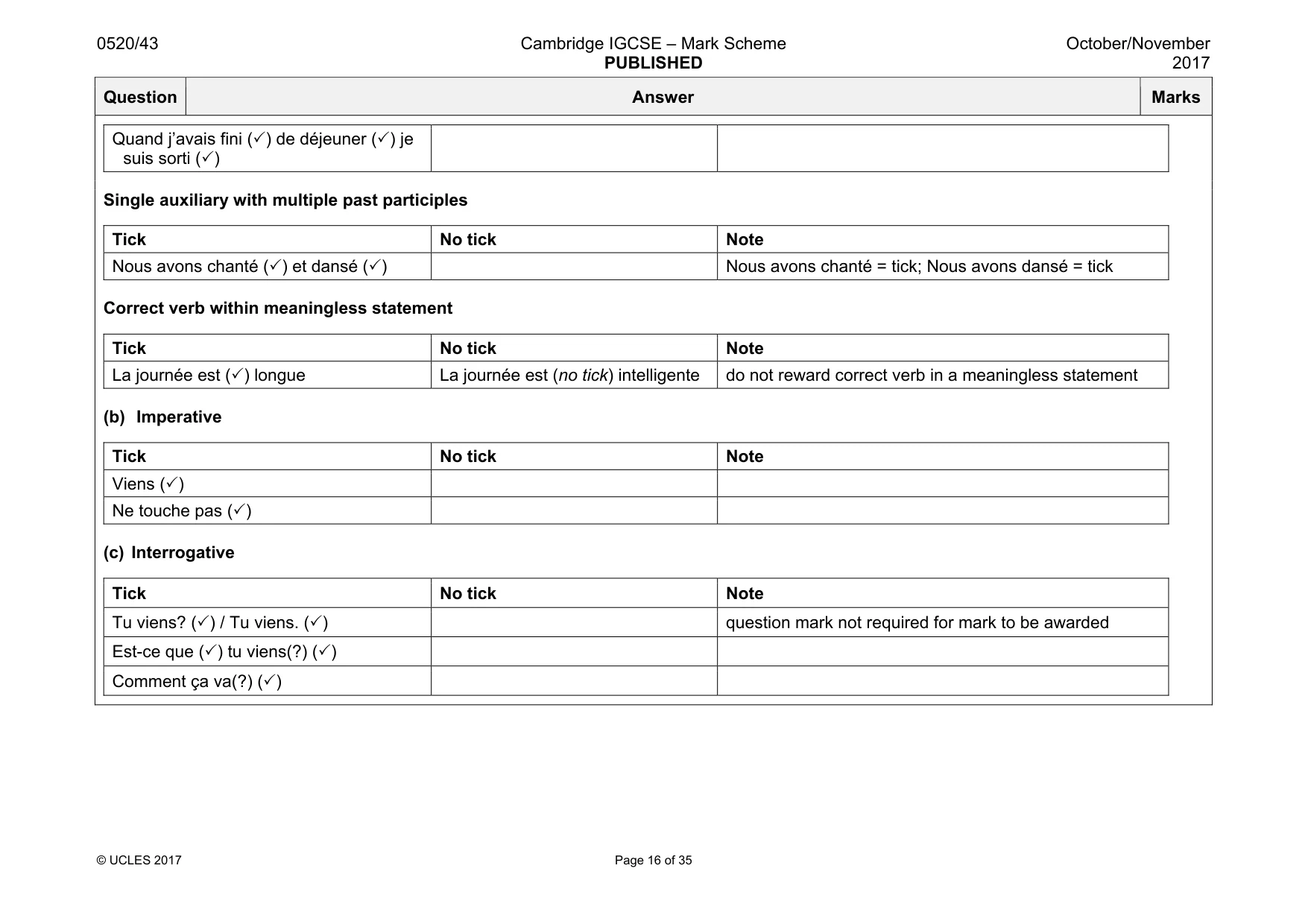 Mark scheme, page 16 of 35